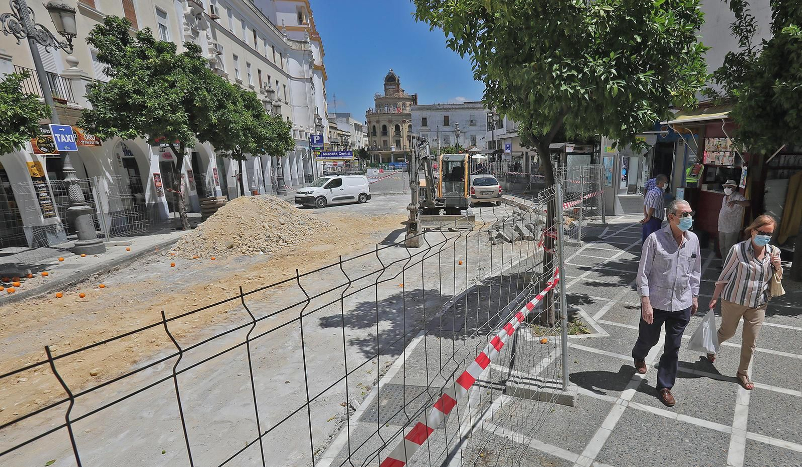 Tramo de las obras en plaza Esteve, este miércoles.