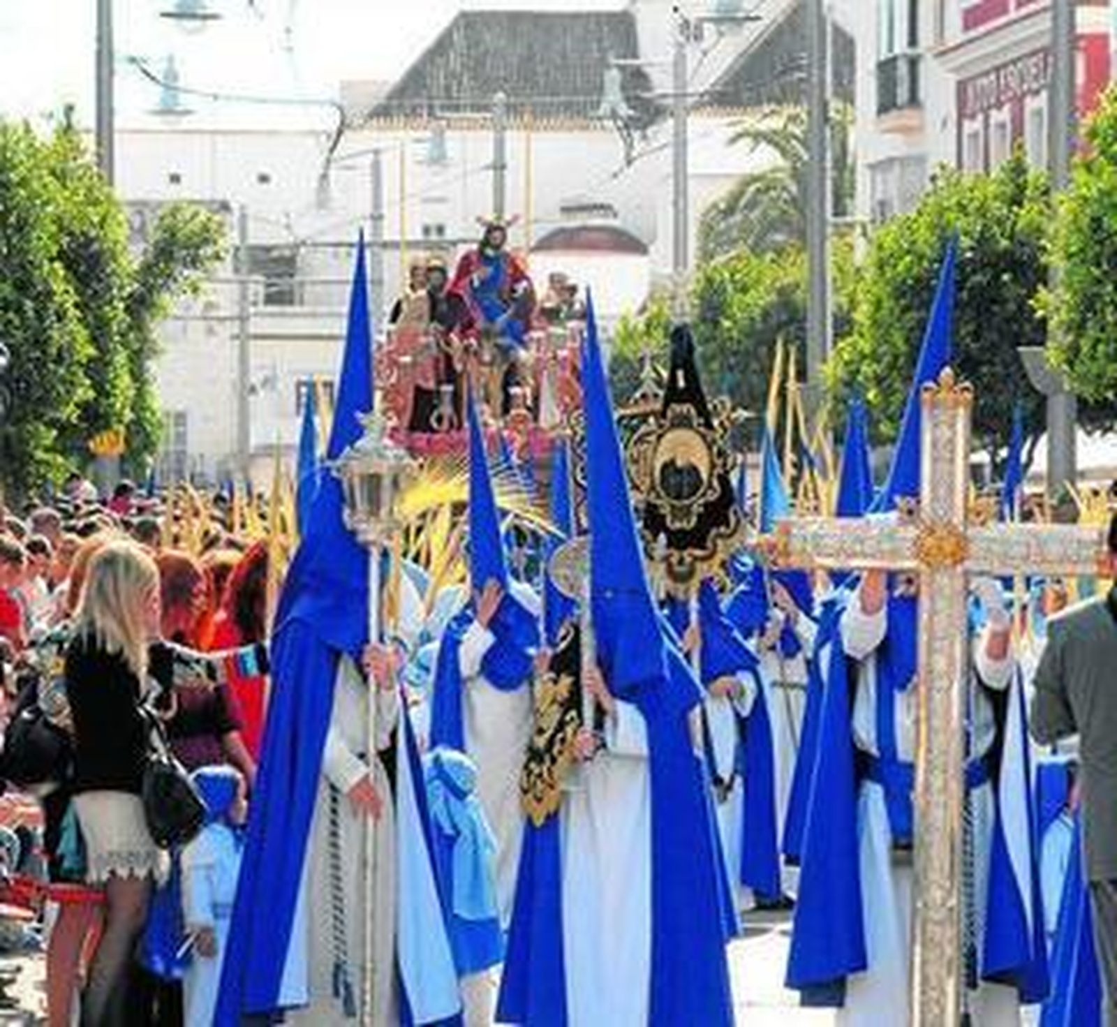 Borriquita en la calle, en una imagen de la pasada Semana Santa.