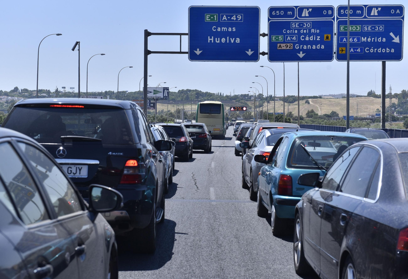 Acceso a la autovía A-49 desde Sevilla capital