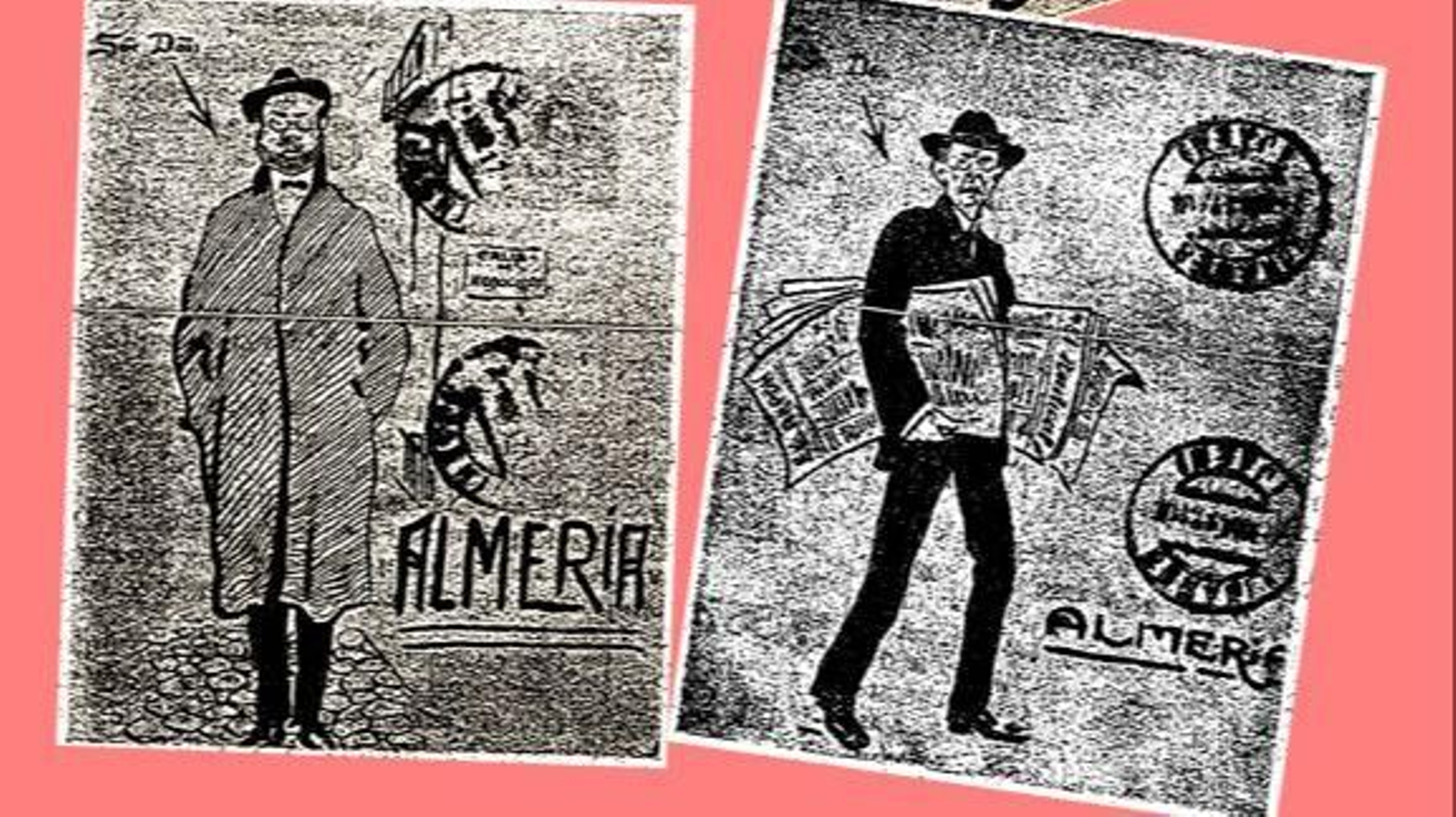 Caricatura de Valle Inclán y cartas al músico Alberto, el escritor Emilio Rodríguez Sabio y el periodista José García Cruz realizadas por Ángel de la Fuente