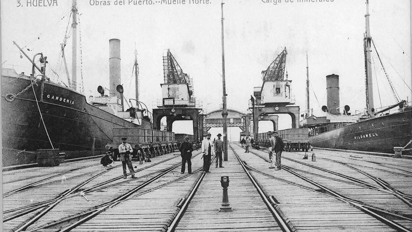 Imágenes que enamoran de la Huelva del pasado: así eran los muelles de la Rio Tinto, sur, norte y de Tharsis cuando se construyeron