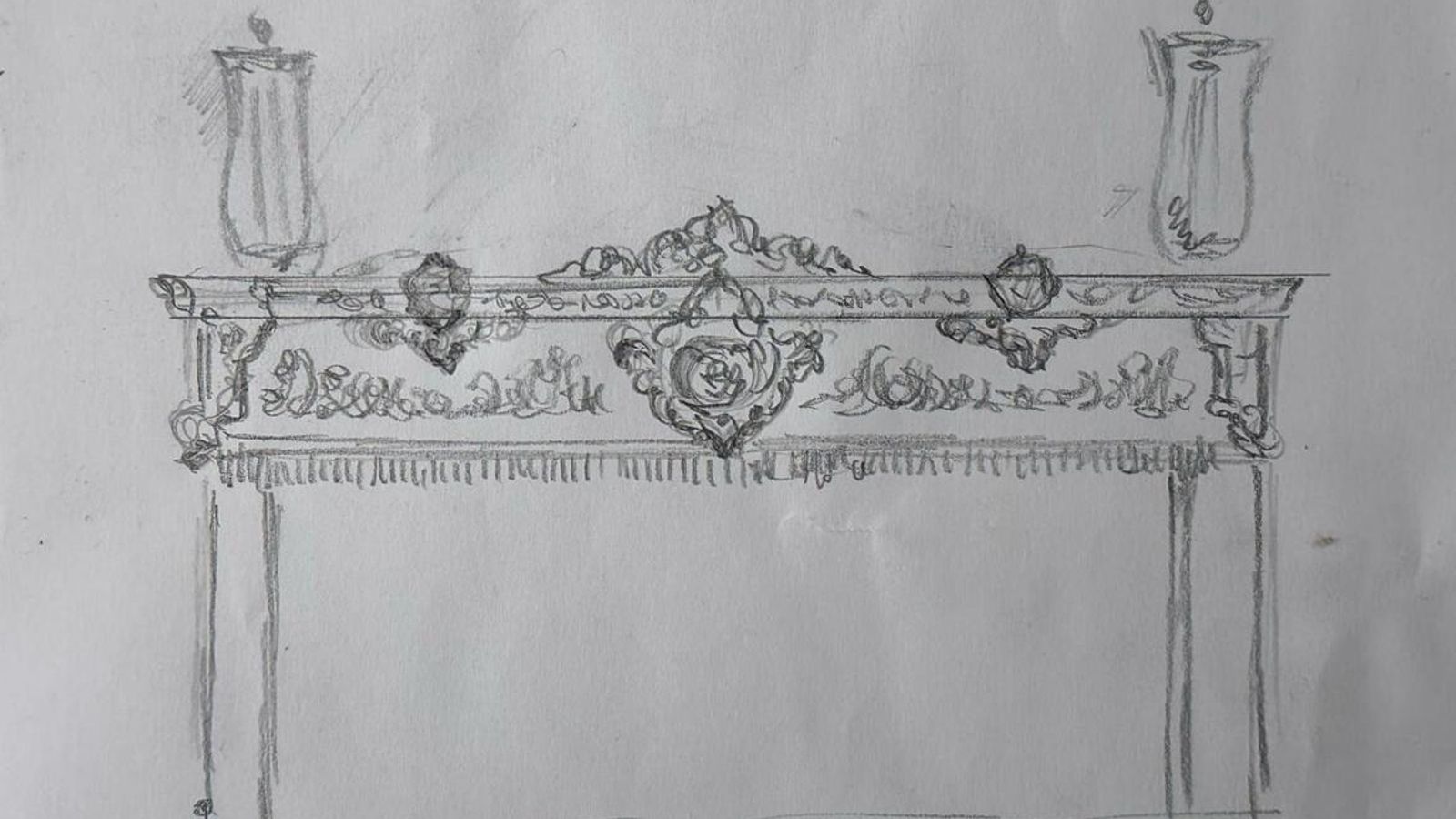 Diseño del lateral de las andas, obra de Fernando Aguado