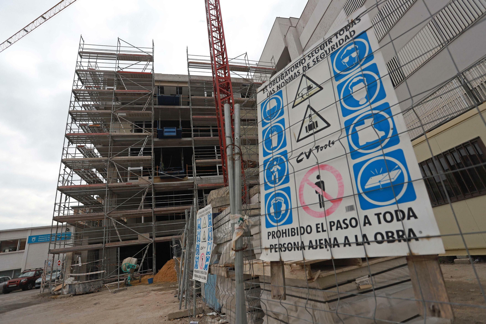 Estado actual de la obra de la nueva biblioteca del Campus Bahía de Algeciras.