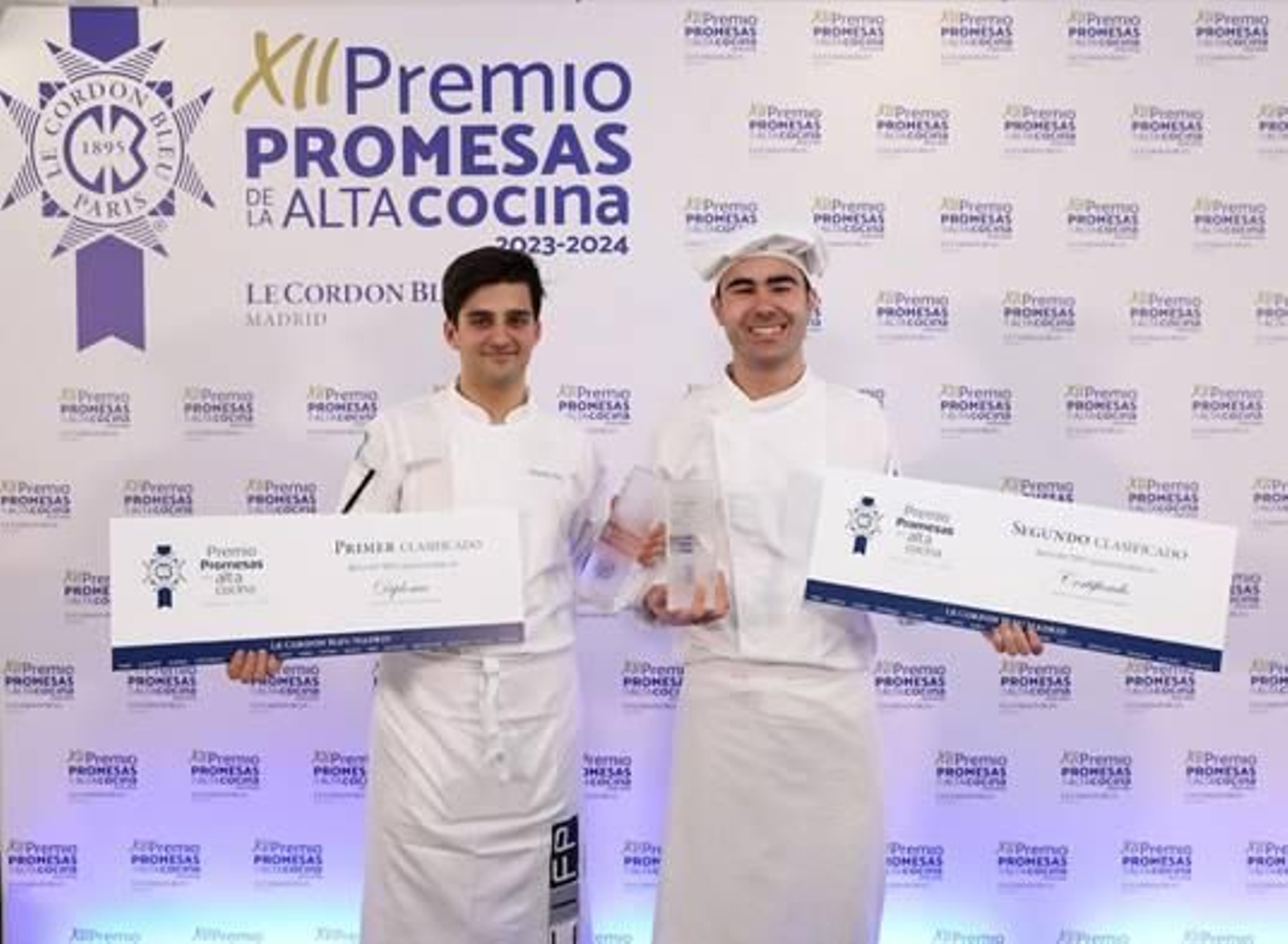 Primer y segundo clasificado del XII Premio Promesas de Le Cordon Bleu Madrid.