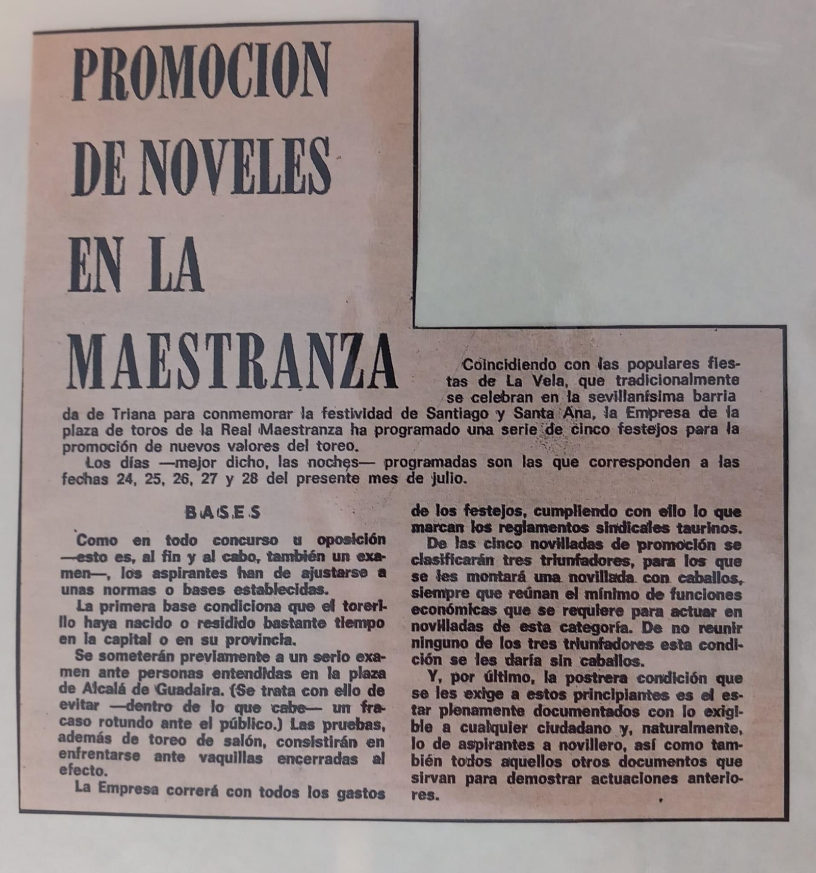 Los chavales fueron convocados a través de la prensa de la época