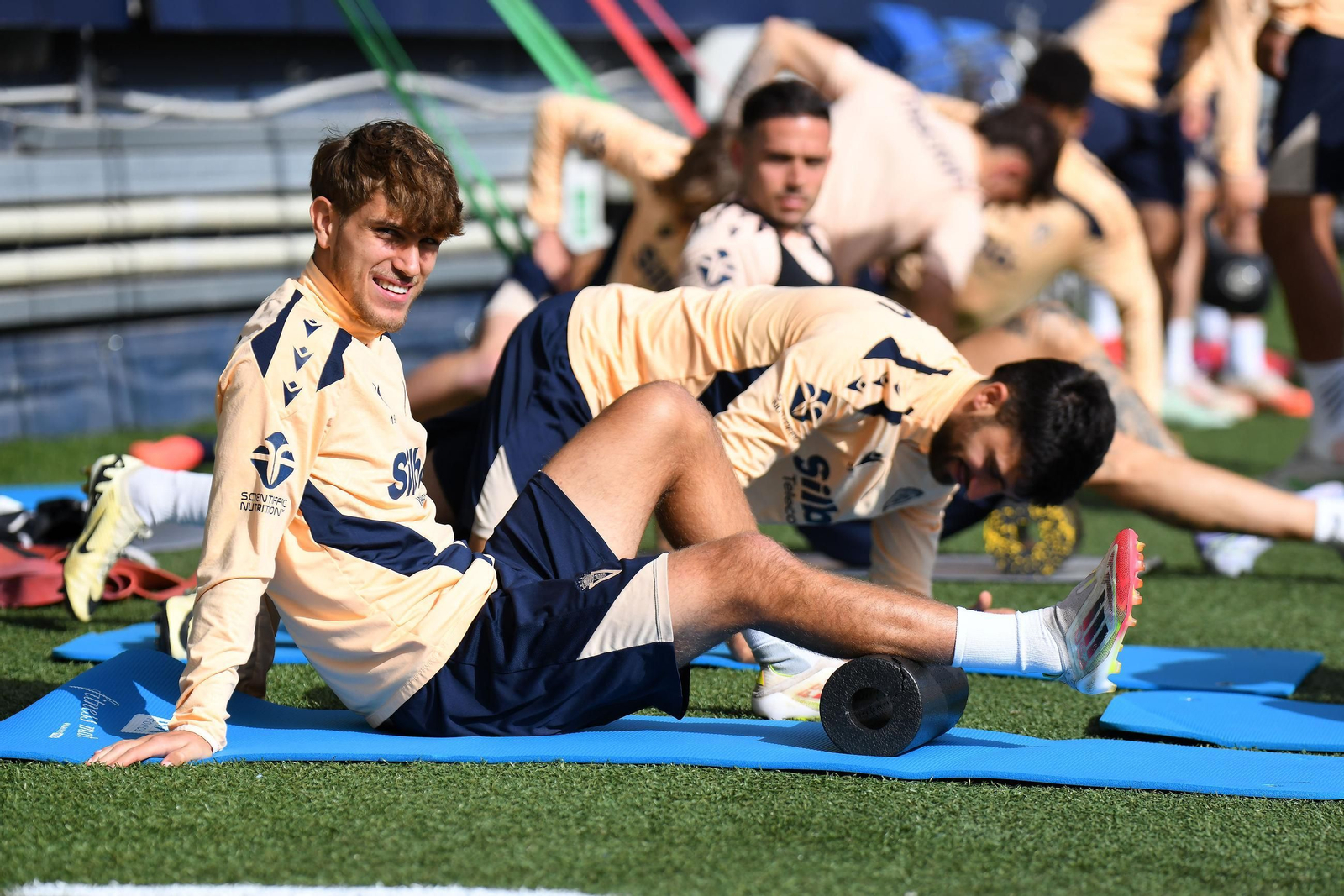 De la Rosa en el entrenamiento del jueves.
