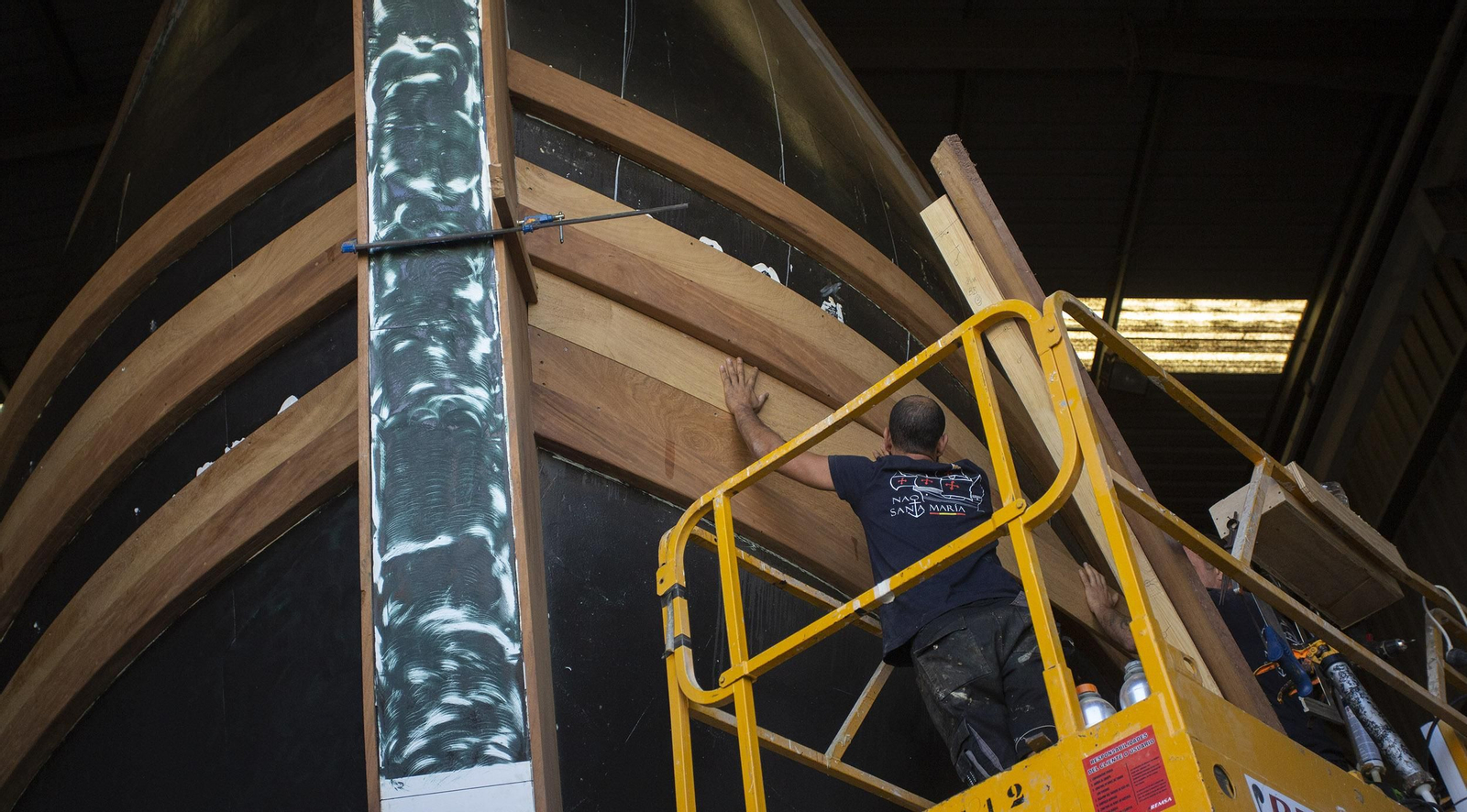 La Nao Victoria 500 se construye en un astillero de Punta Umbría