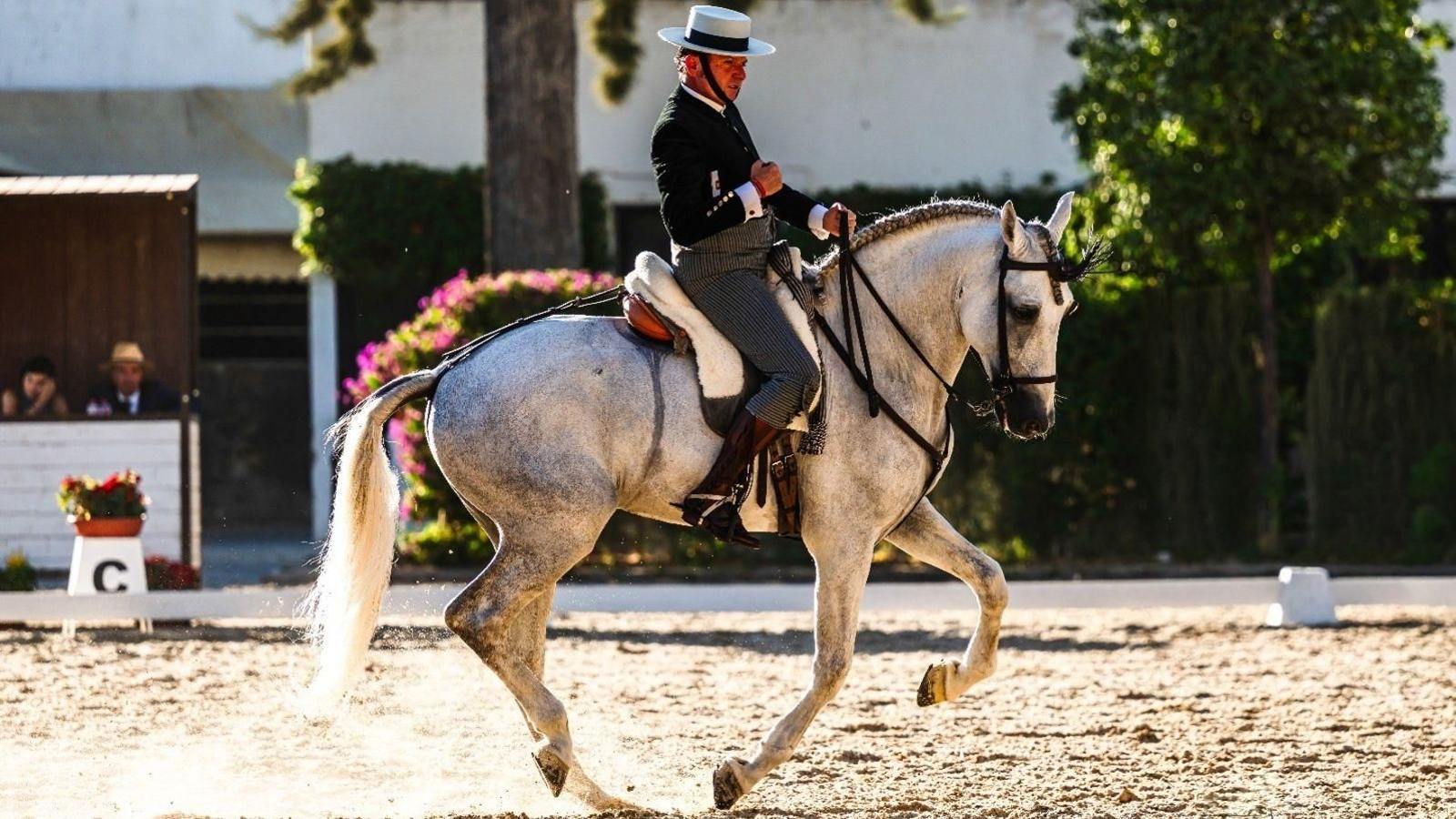 Juan José Verdugo celebra su bronce en el Internacional de Equitación de Trabajo.