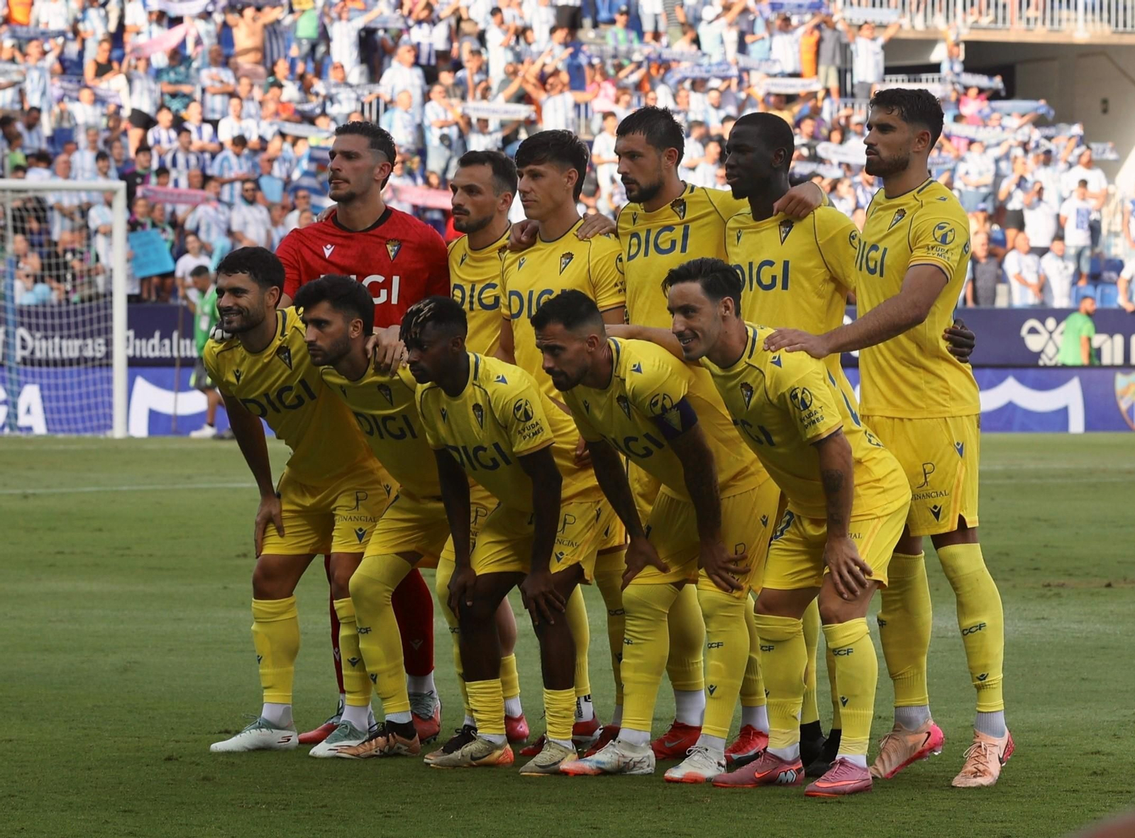 Once inicial del Cádiz en Málaga.