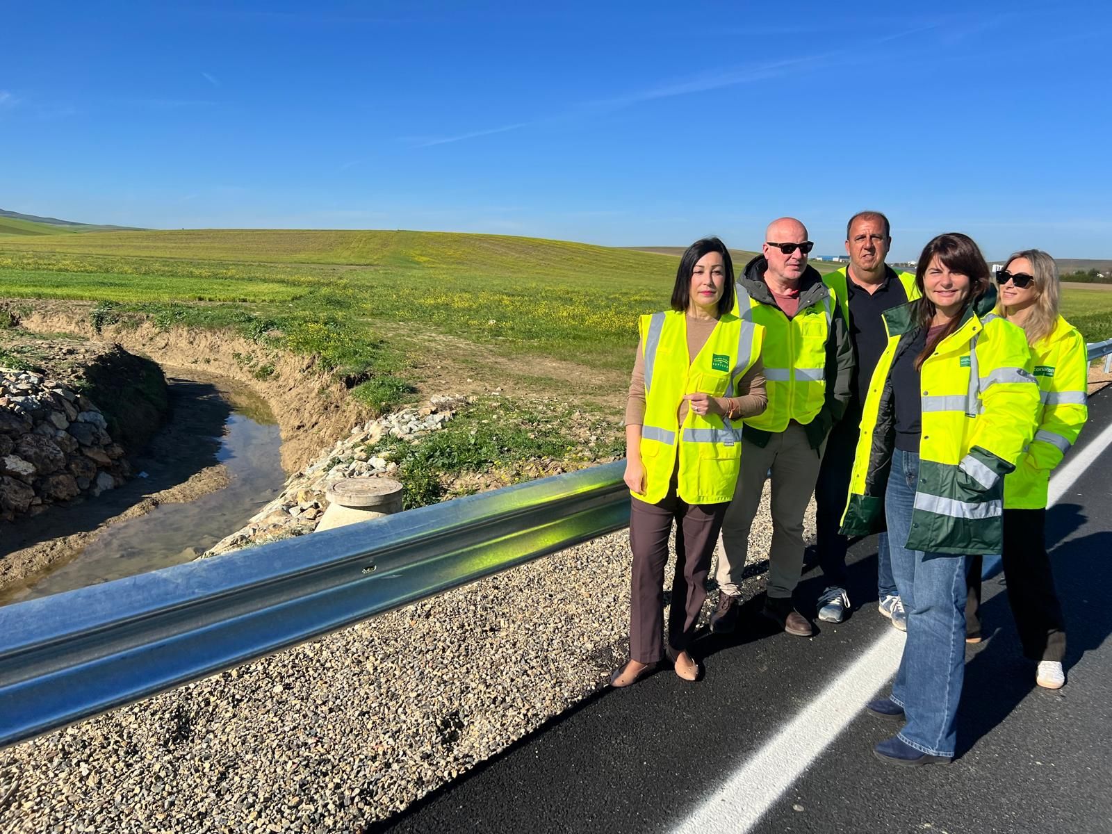 La diputada de Cohesión Territorial en la visita a las obras de las carreteras