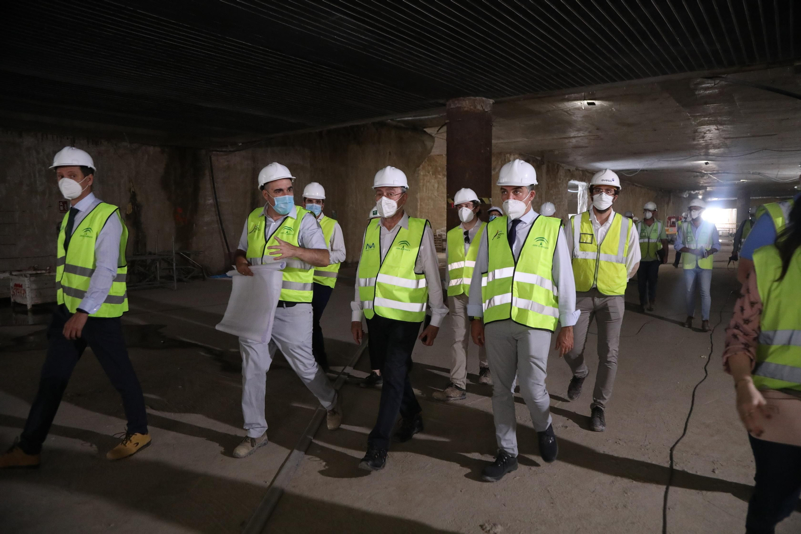 Fotos de la visita a las obras del Metro de Málaga.