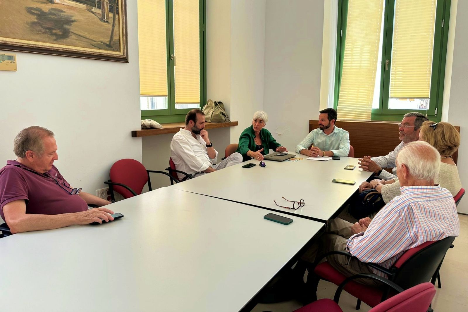 Un momento de la reunión de Unión Portuense con la Asociación de Empresarios de El Puerto.