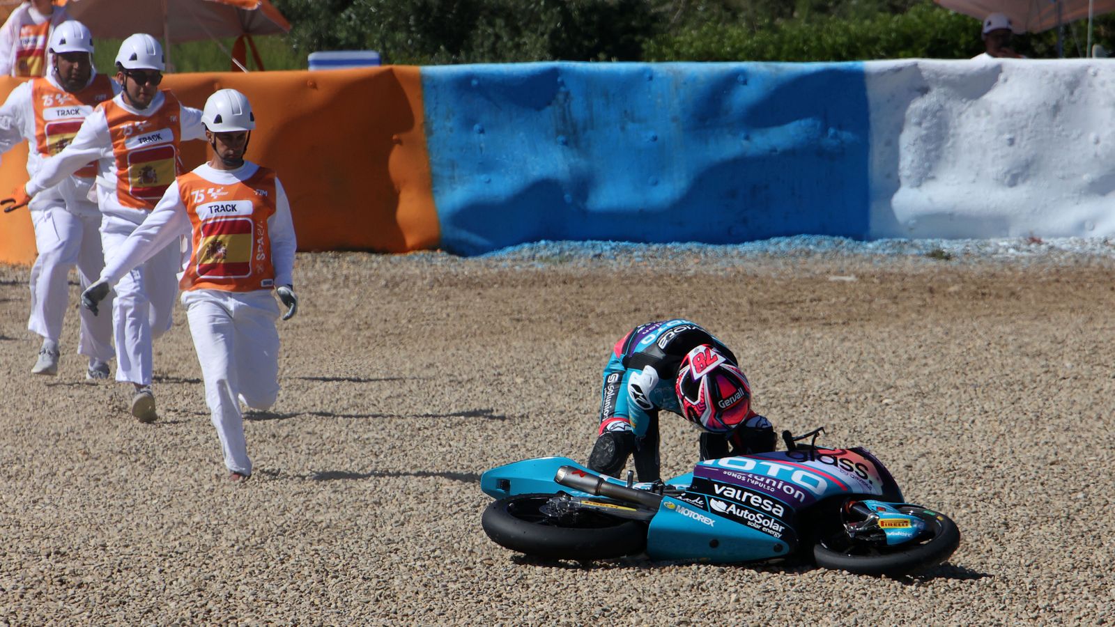 Imágenes de las caídas en las carreras del GP España en Jerez