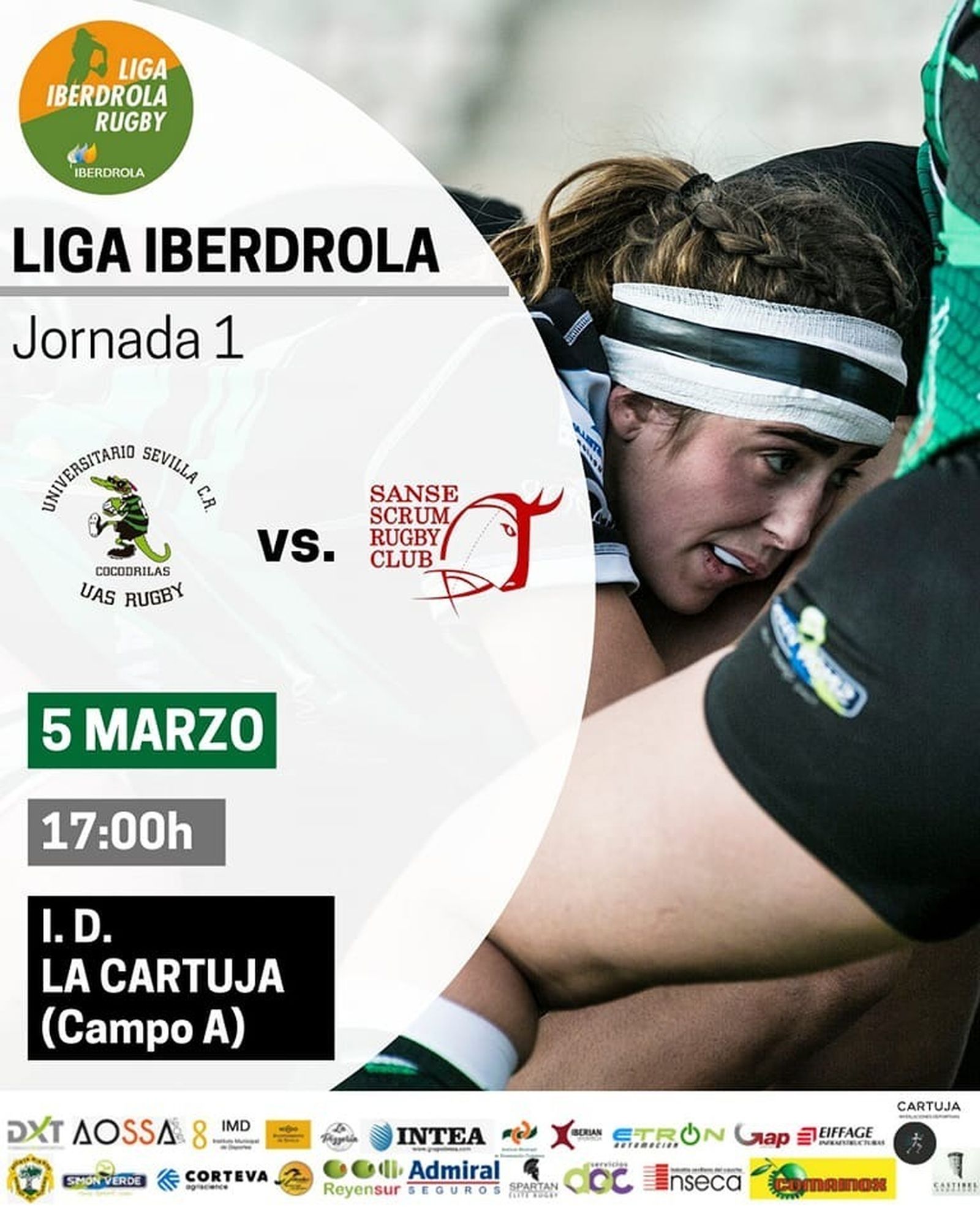 El cartel del partido entre el Corteva Cocos y el Sanse Scrum.