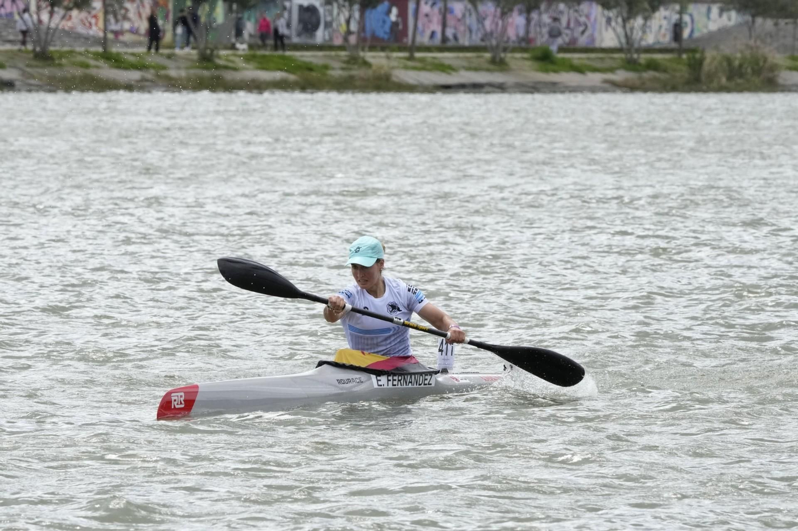 Estefanía Fernández, durante la final del K1.