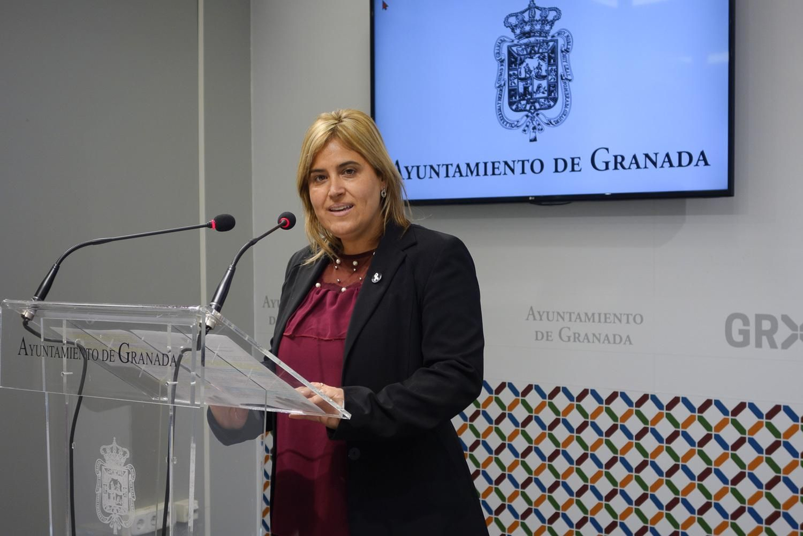 Nuria Gutiérrez, durante la rueda de prensa.