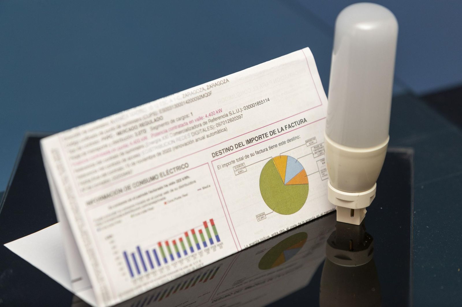 Vista de una factura de electricidad.