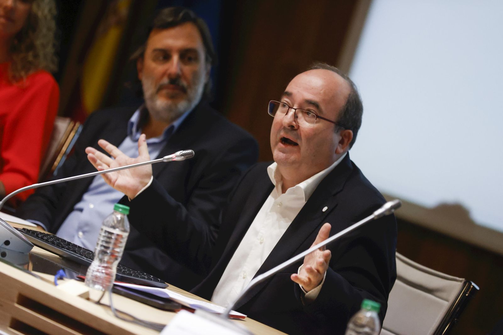 El ministro de Cultura, Javier Iceta, presenta el Observatorio de la piratería, en Madrid.