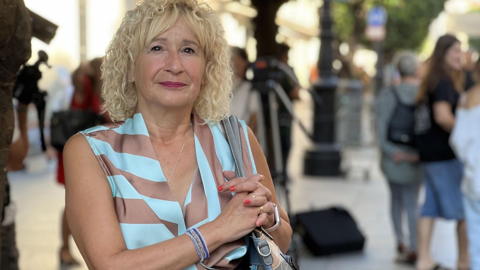 Ángela Clavero, presidenta de Amama, antes de la reunión el jueves en la sede del Servicio Andaluz de Salud.