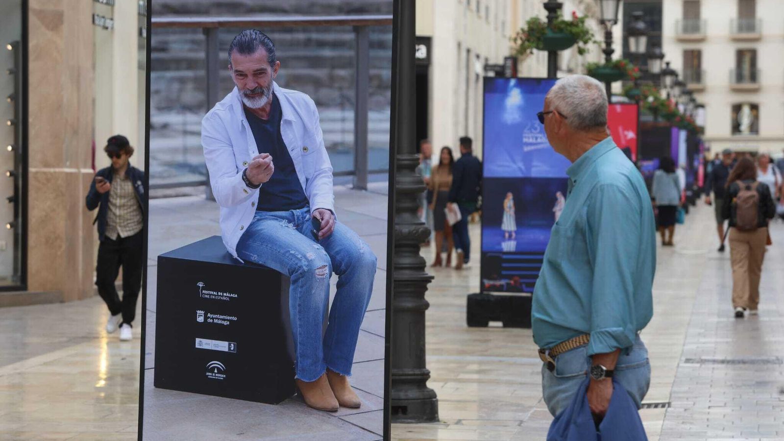 Una fotografía de Antonio Banderas en la calle Larios.