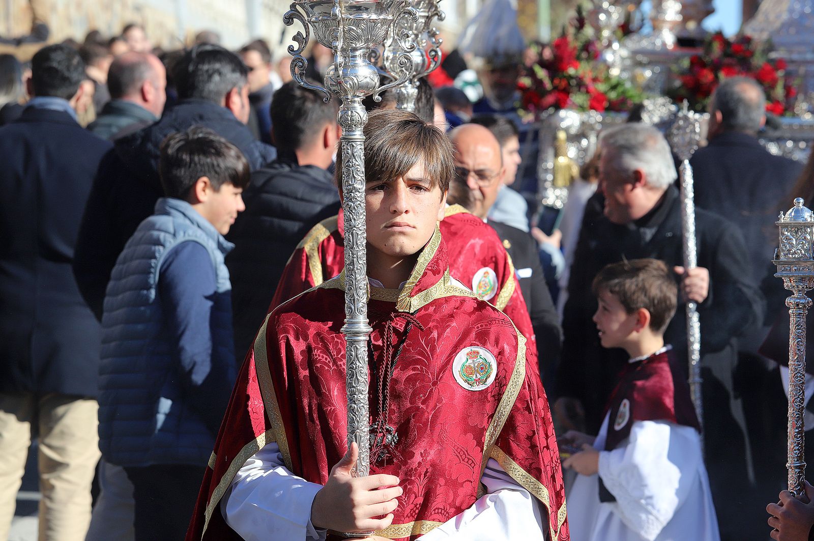 Imágenes del ambiente en la procesión de San Sebastián