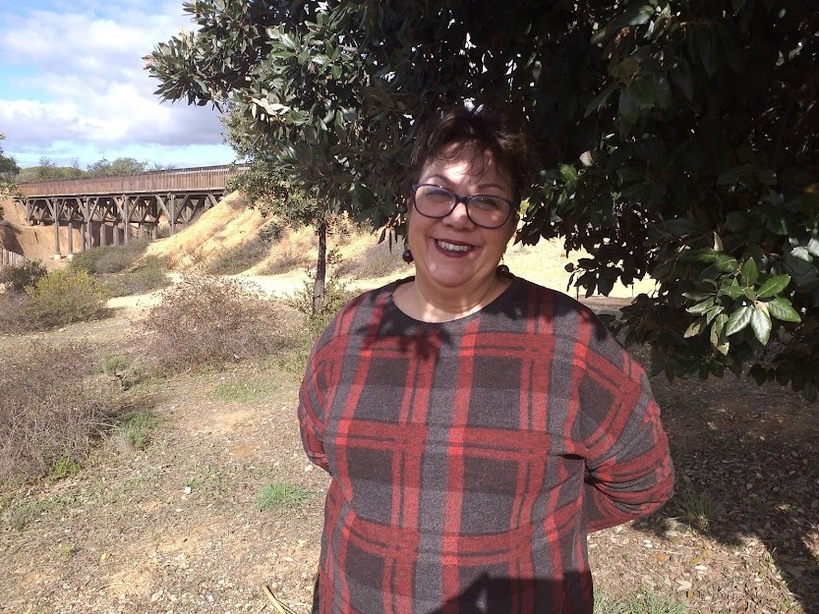 Mónica Rossi, en el Parque Moret.