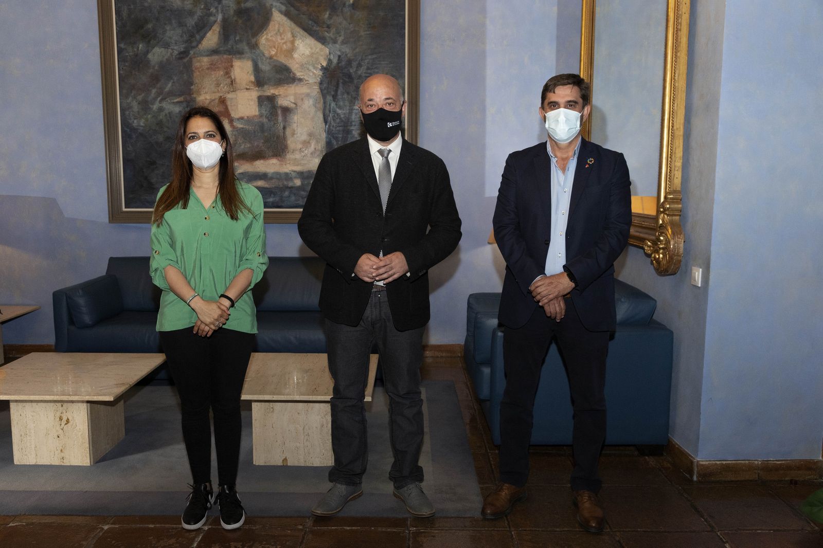 Ana Ramos, Antonio Ruiz y Ramón Hernández en la Diputación.