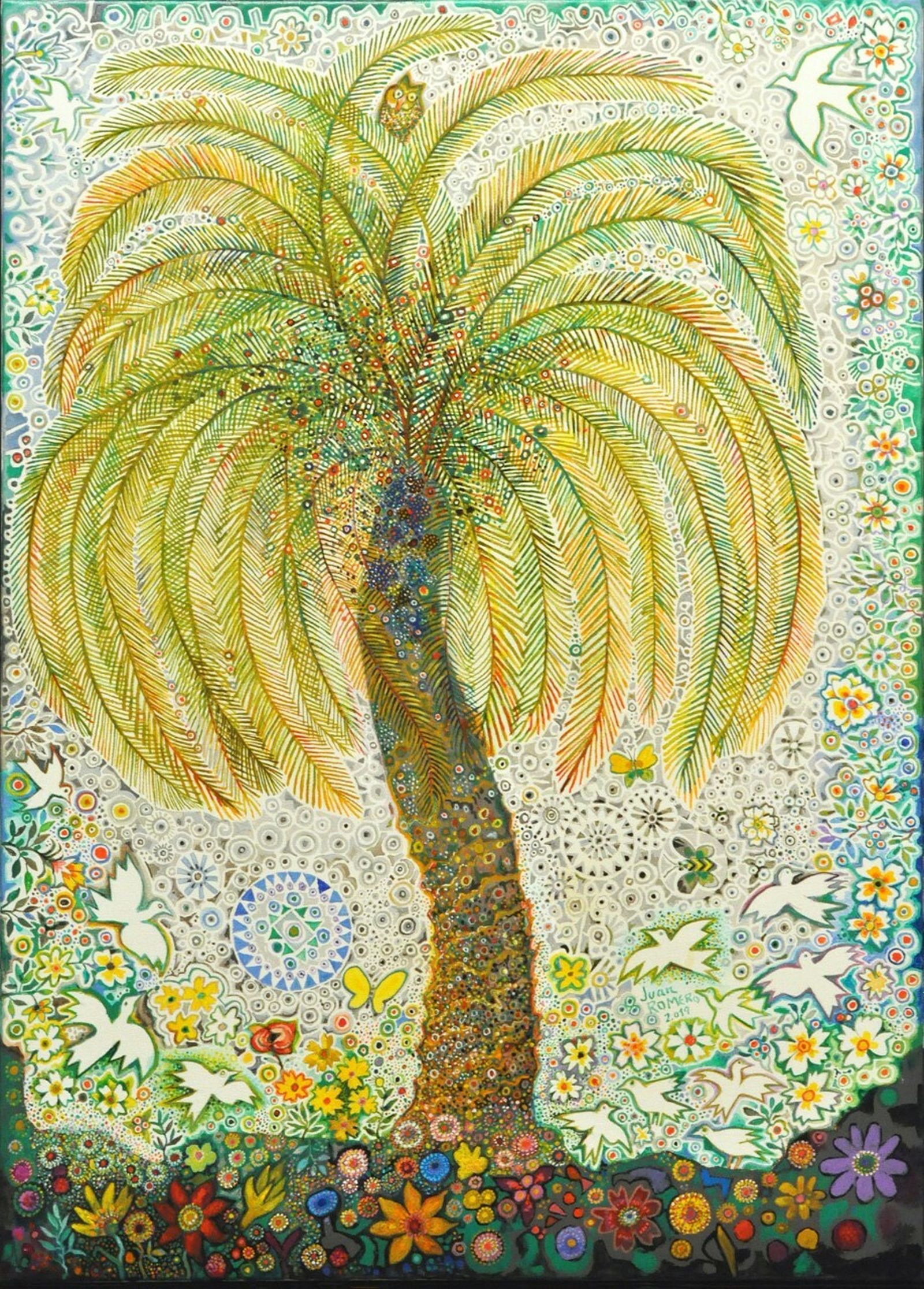 ‘Palmera Vera’, una de las obras que Juan Romero expone en Birimbao.