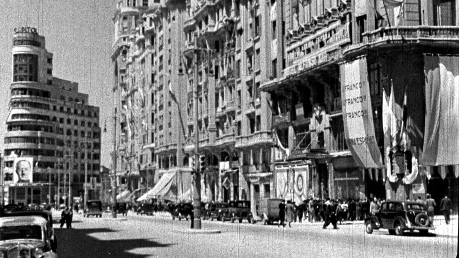Una de las fotos originales de la Gran Vía en  1939
