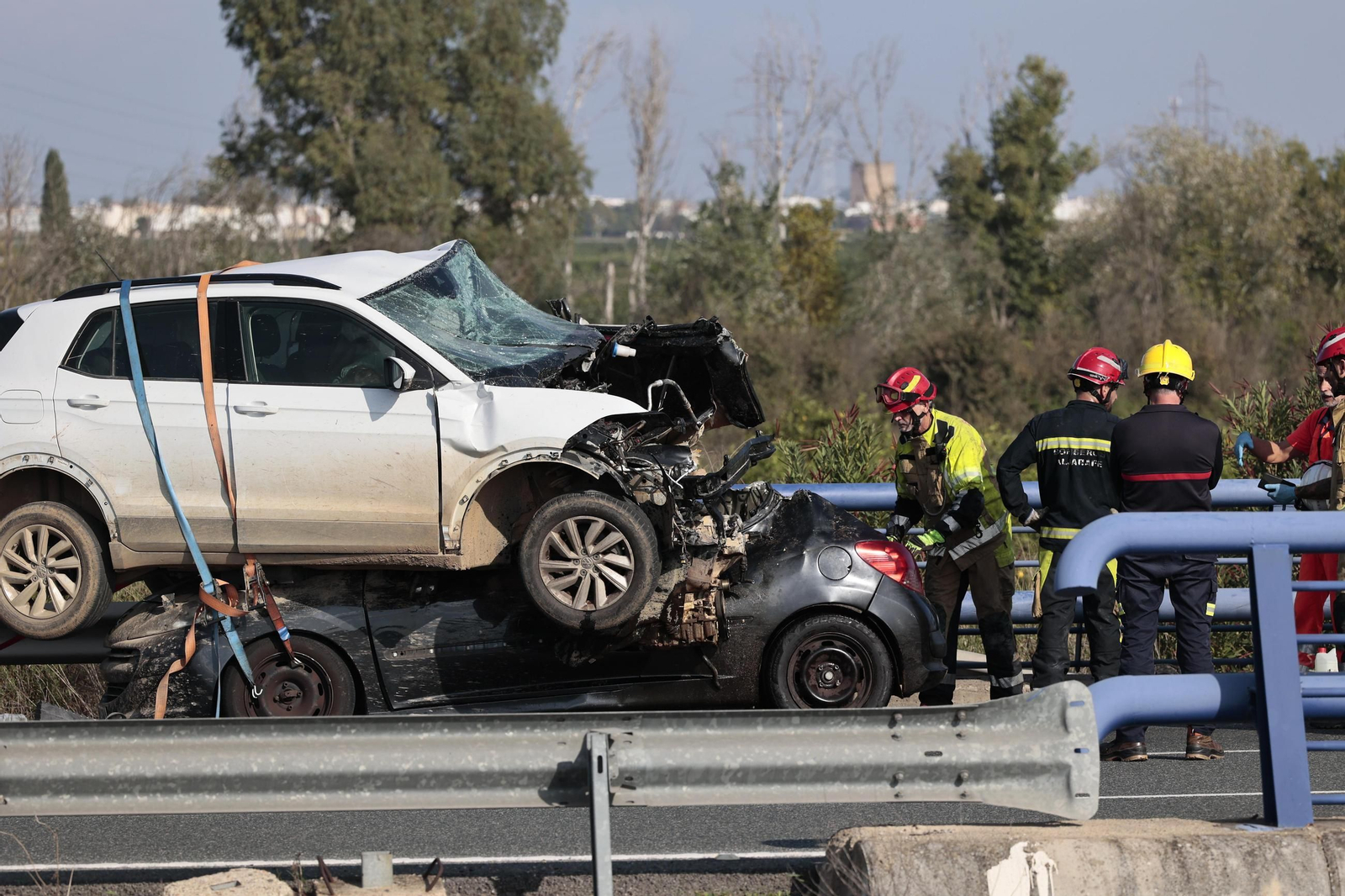 Las imágenes del accidente mortal en la Autovía Ruta la Plata