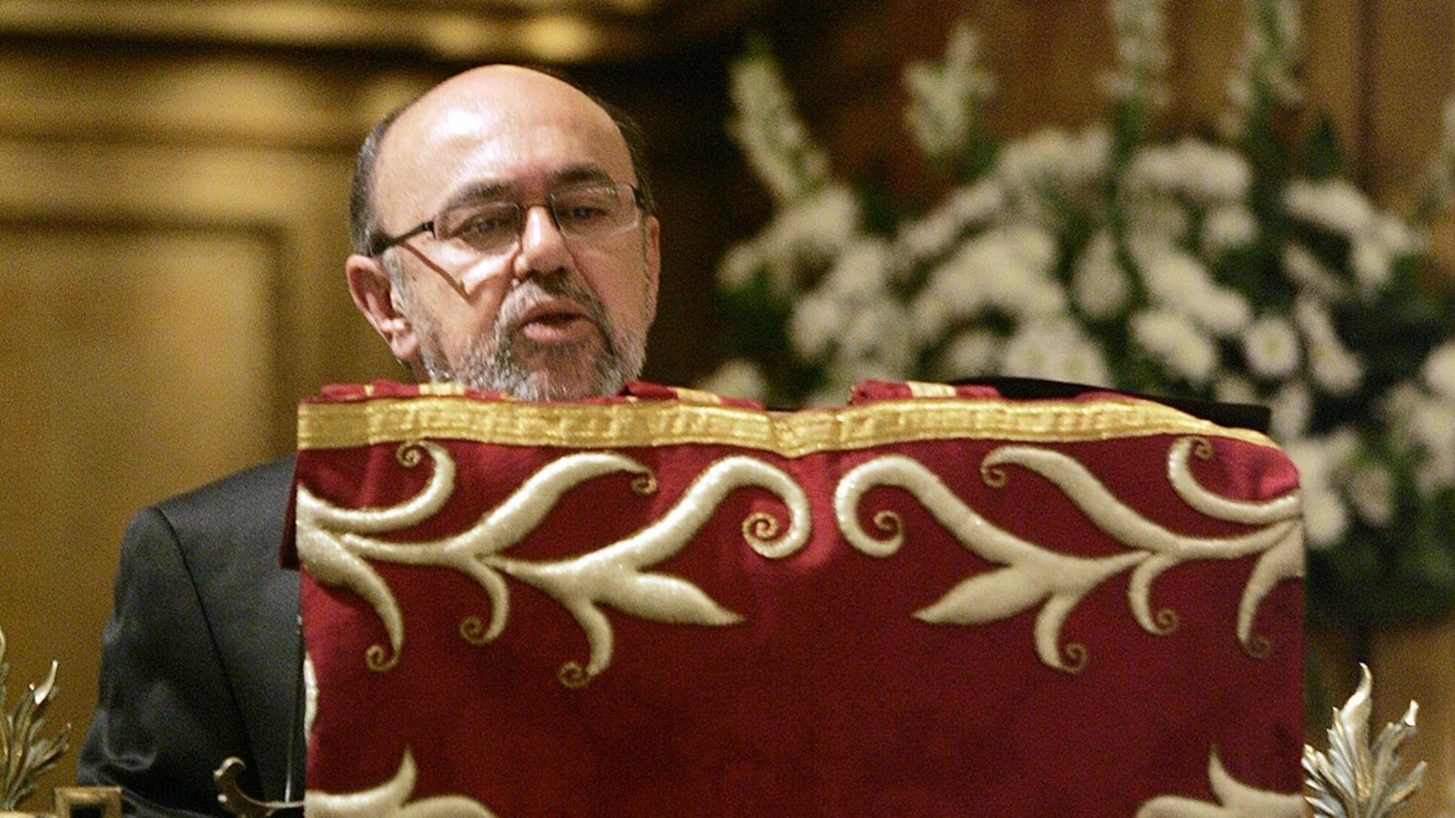 Fermín Pérez, durante el pregón de las Glorias de 2012.