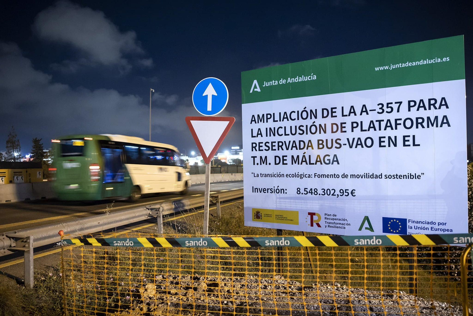 Carril BUS-VAO en Málaga,