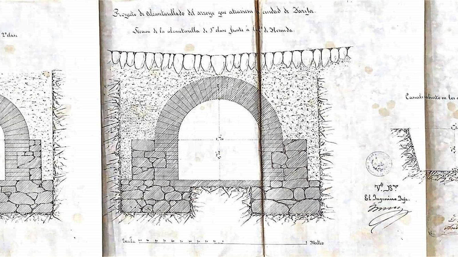 3. Proyecto de alcantarillado del ingeniero Juan G. de la Vega (1883). Secciones y canal abierto para desagüe en la playa
