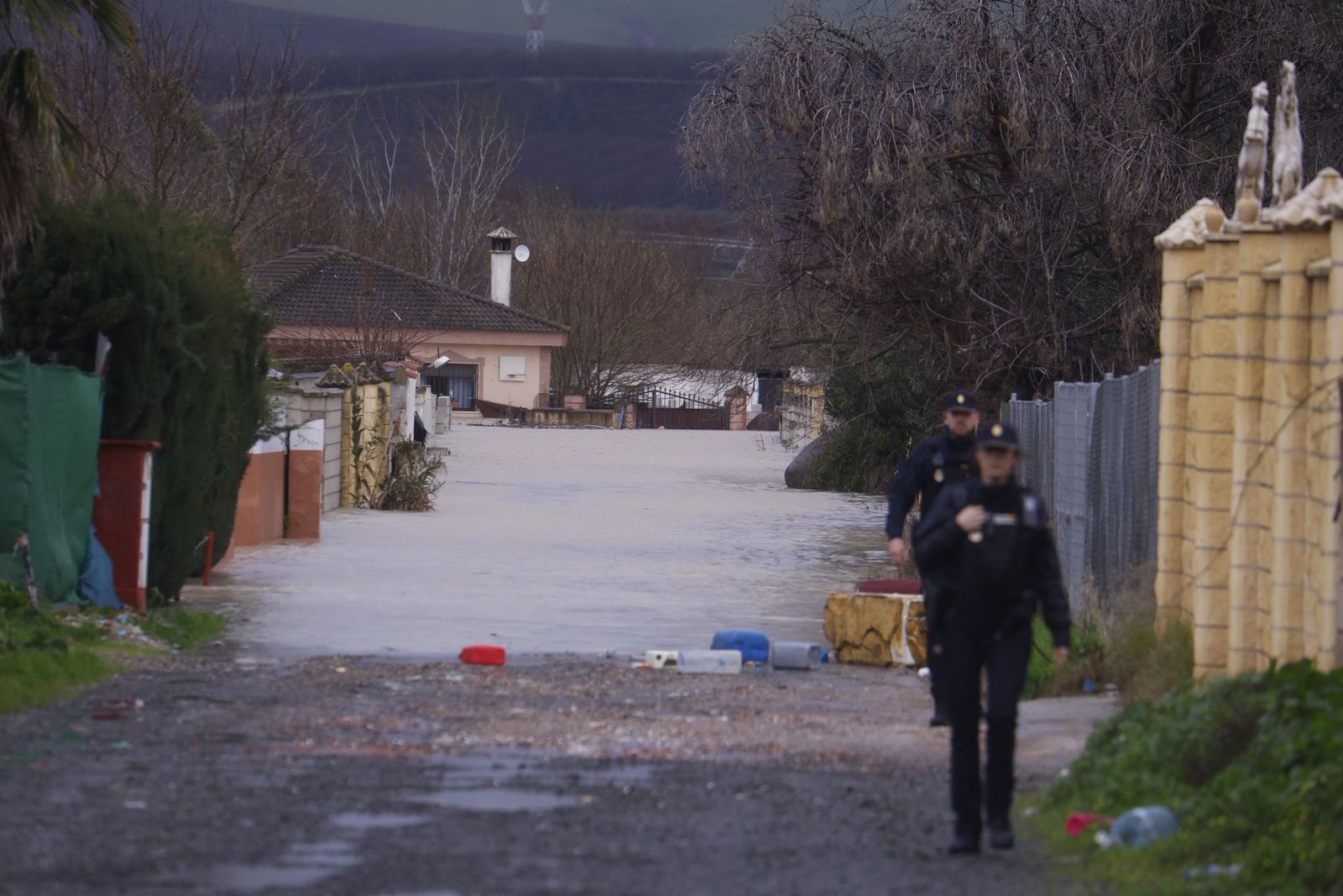 Zona desalojada por la borrasca Leonardo en Guadalvalle