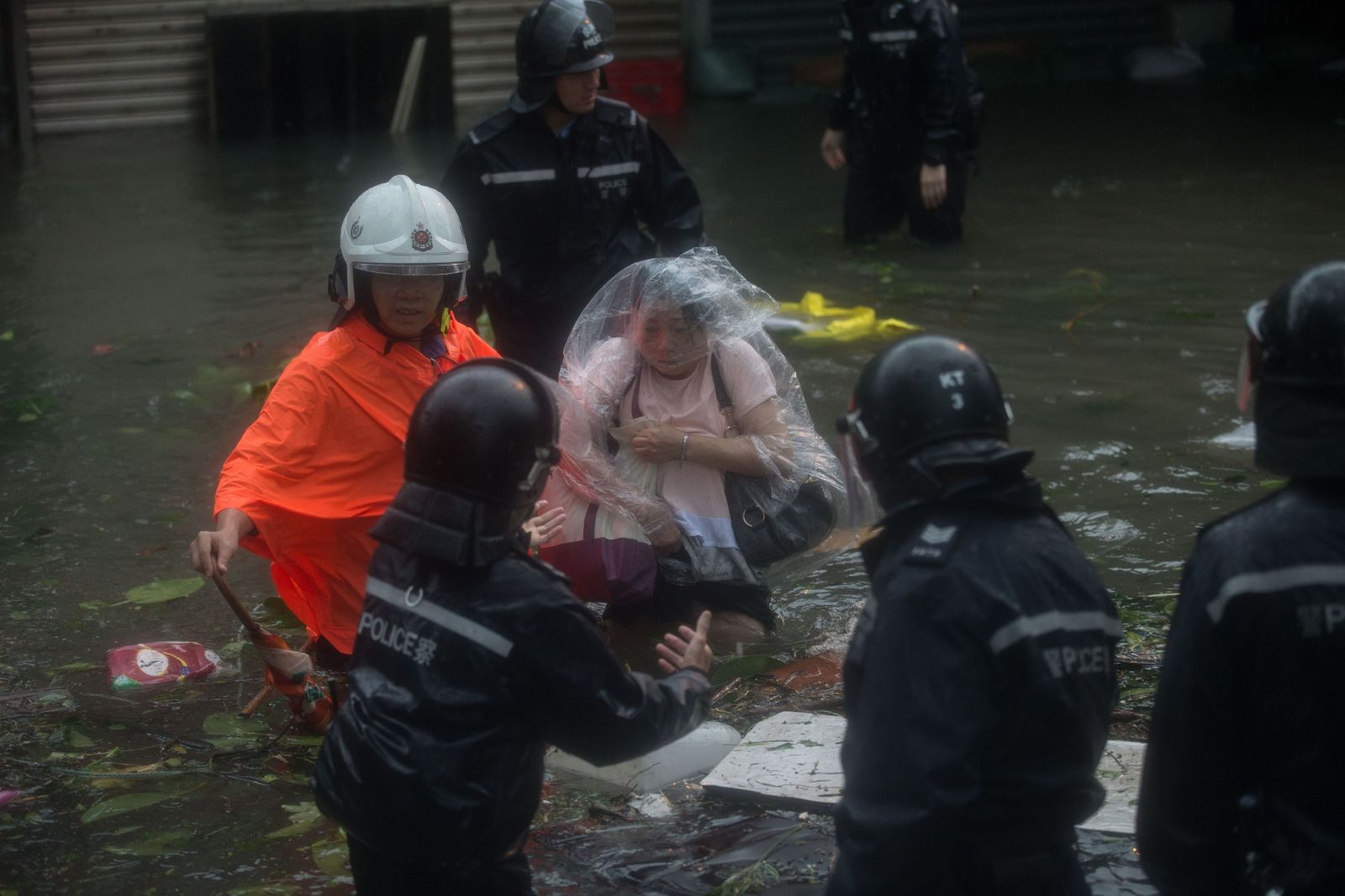 Fotografías del tifón Mangkhut, en Hong Kong