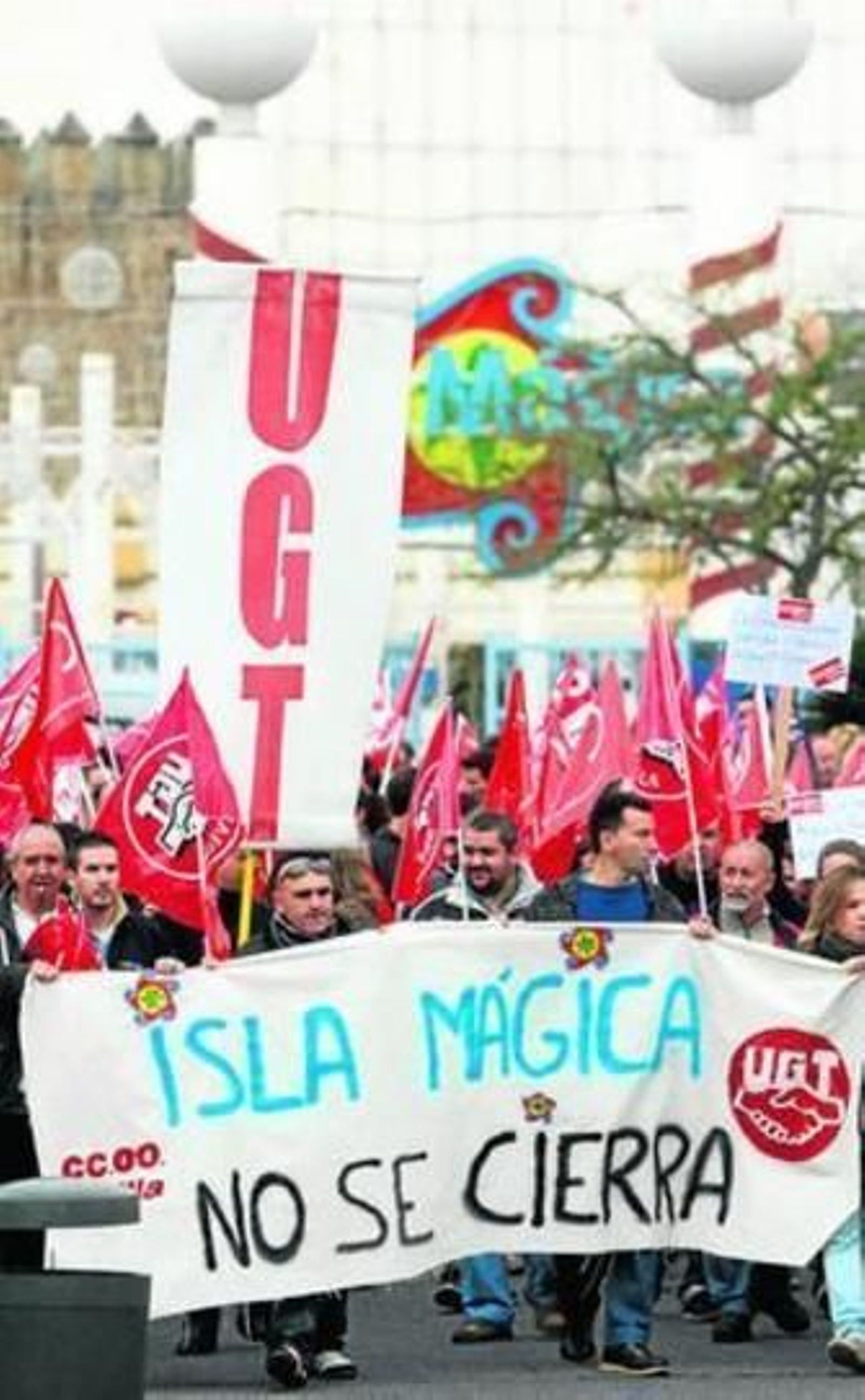 Una de las manifestaciones de la plantilla de Isla Mágica.