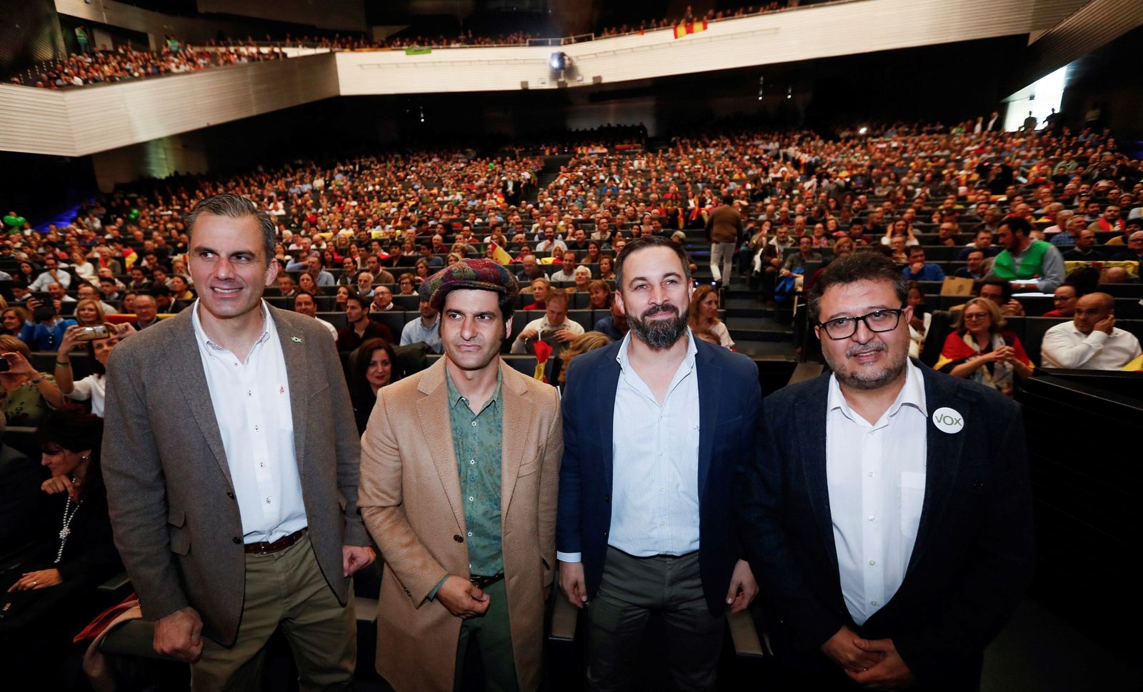 Los dirigentes de Vox en un mitin.