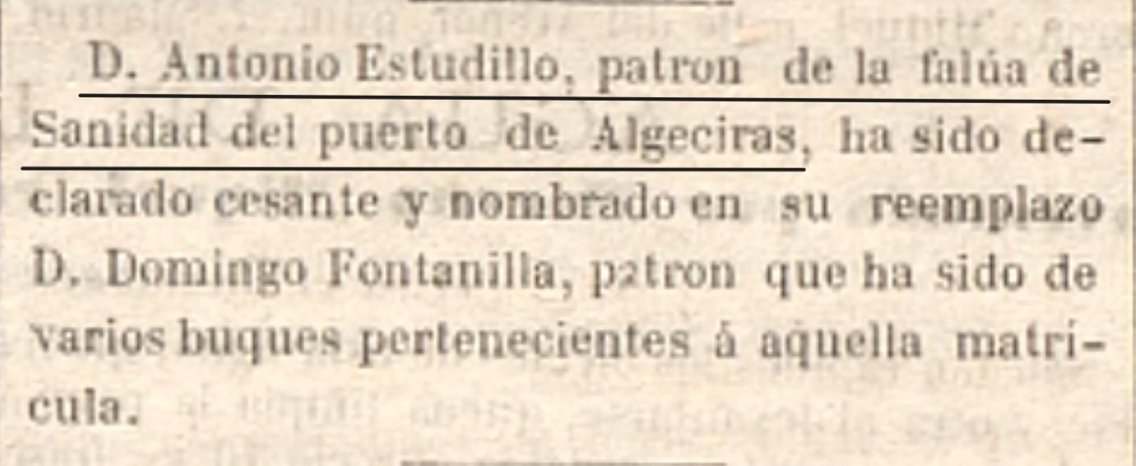 Cambio de patrón en la falúa.