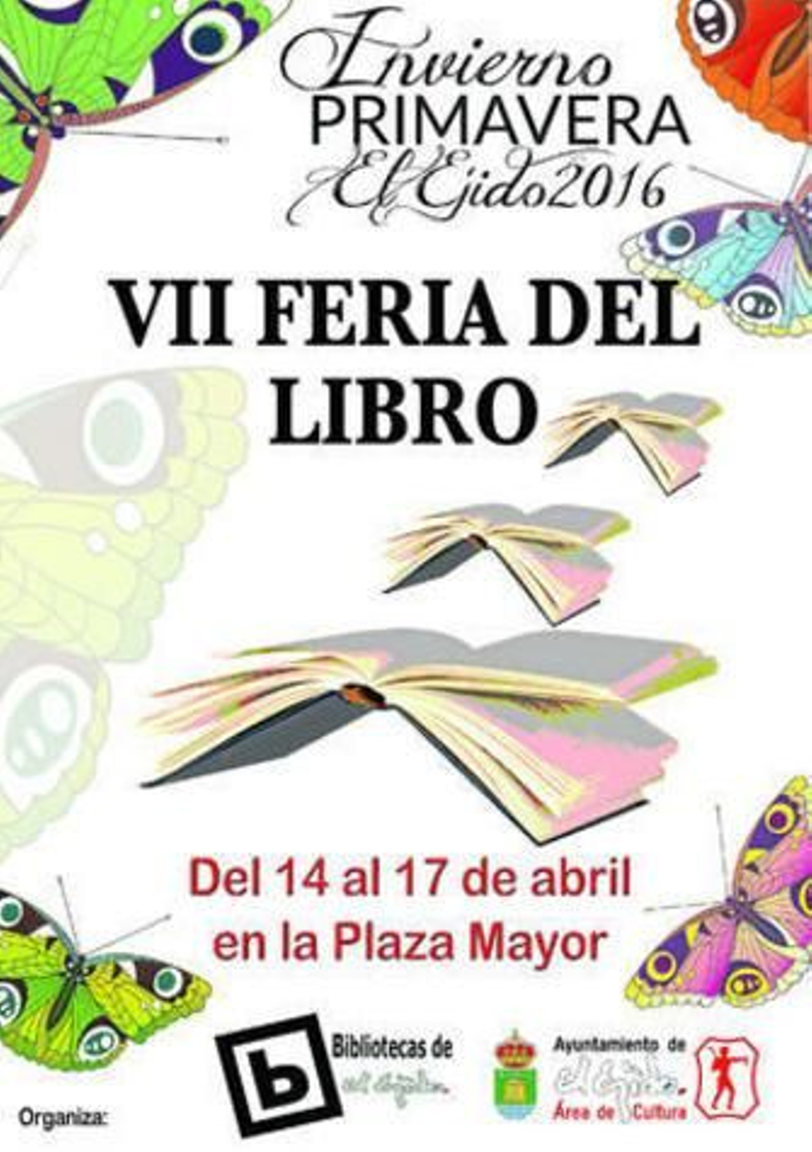 Cartel de la séptima edición de la Feria del Libro de El Ejido.