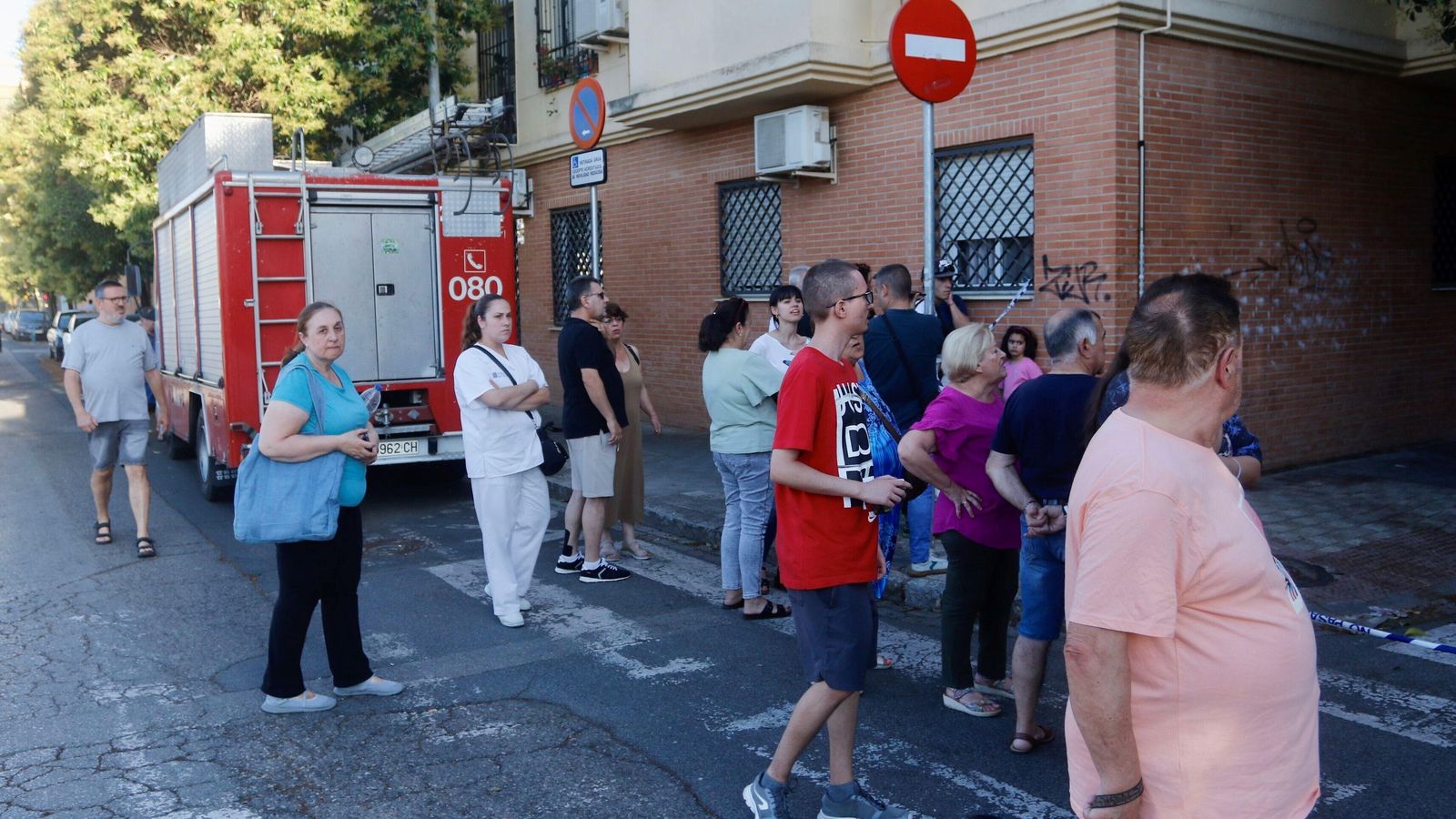 Algunos de los desalojados.