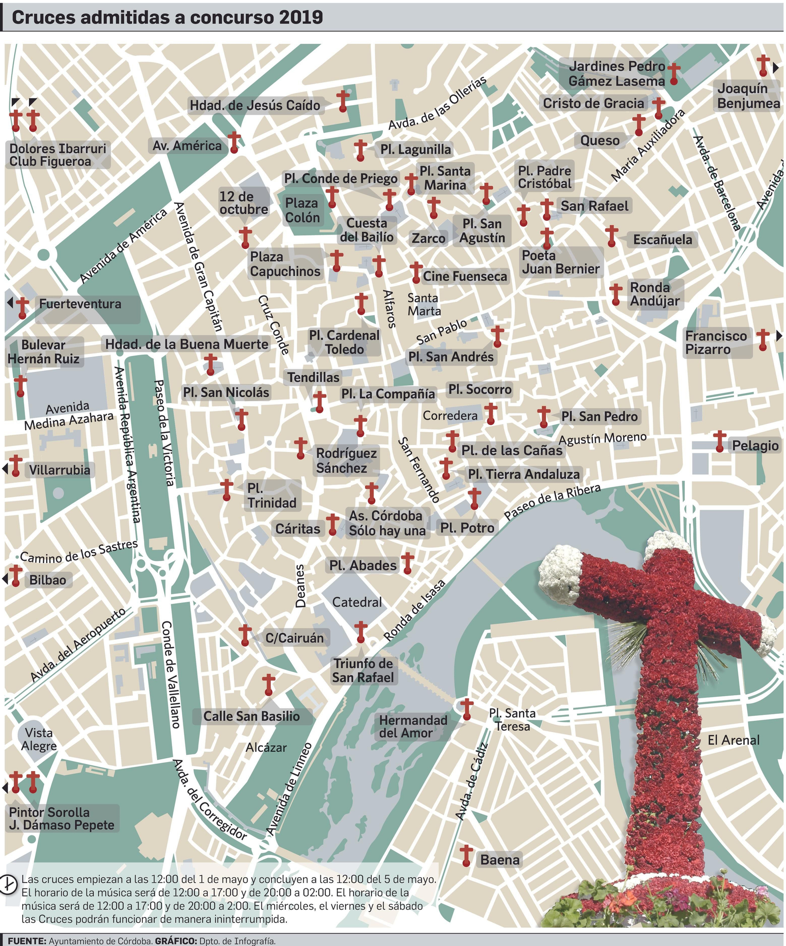 Plano de las Cruces de Mayo. Plano de las Cruces de Mayo.
