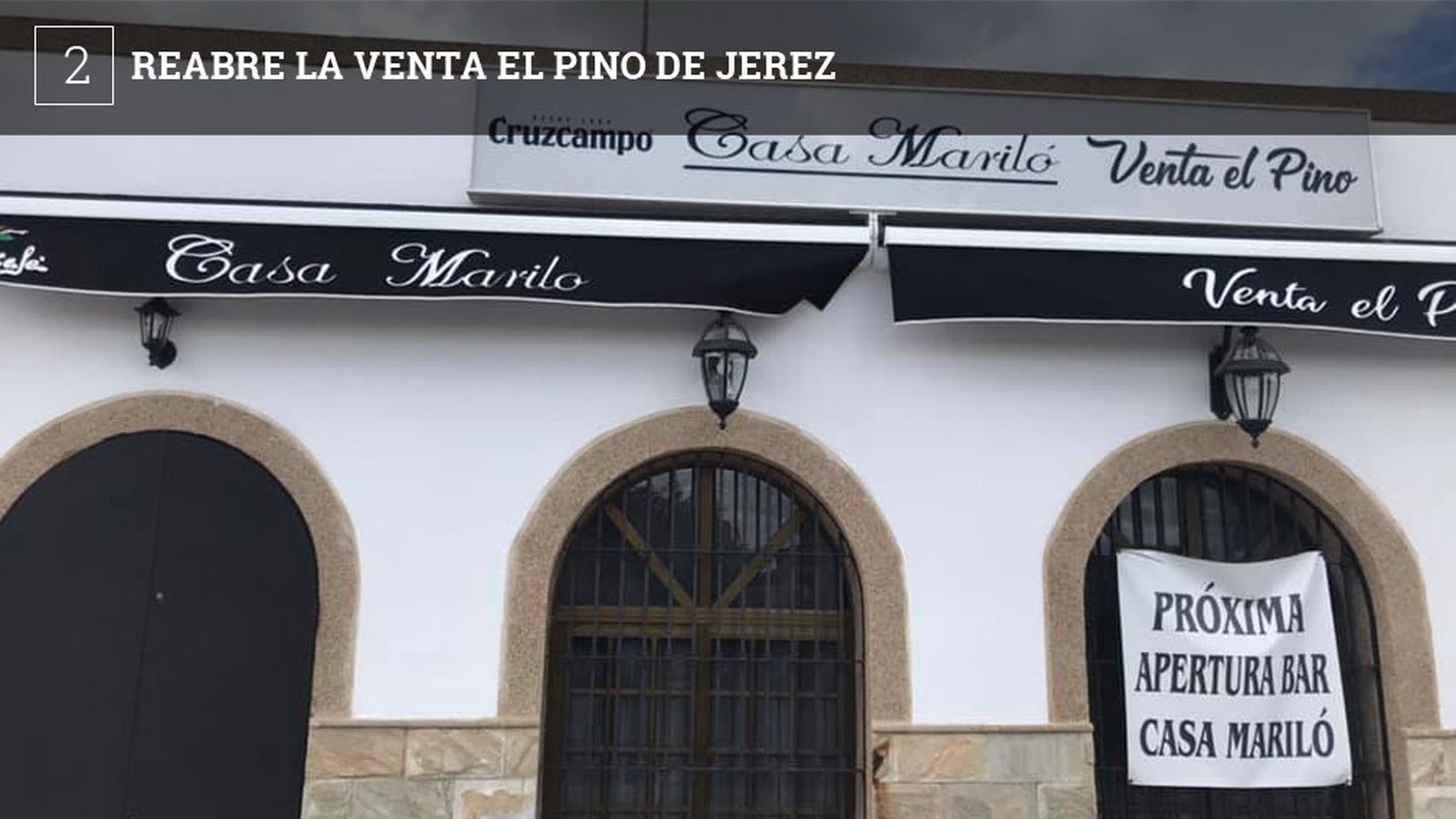 Poco tiempo ha estado vacía la Venta El Pino de la rotonda Michelin de Jerez, apenas un mes, lo que han tardado María Dolores García (Mariló) y Juan Carlos Rubiales en adaptar las dependencias. Dolores y Juan Carlos tenían Casa Mariló en el parque El Torcal de Antequera y ahora se trasladan a este conocido establecimiento que se llama ahora Venta El Pino- Casa Mariló. En lo gastronómico, comida tradicional y desayunos.