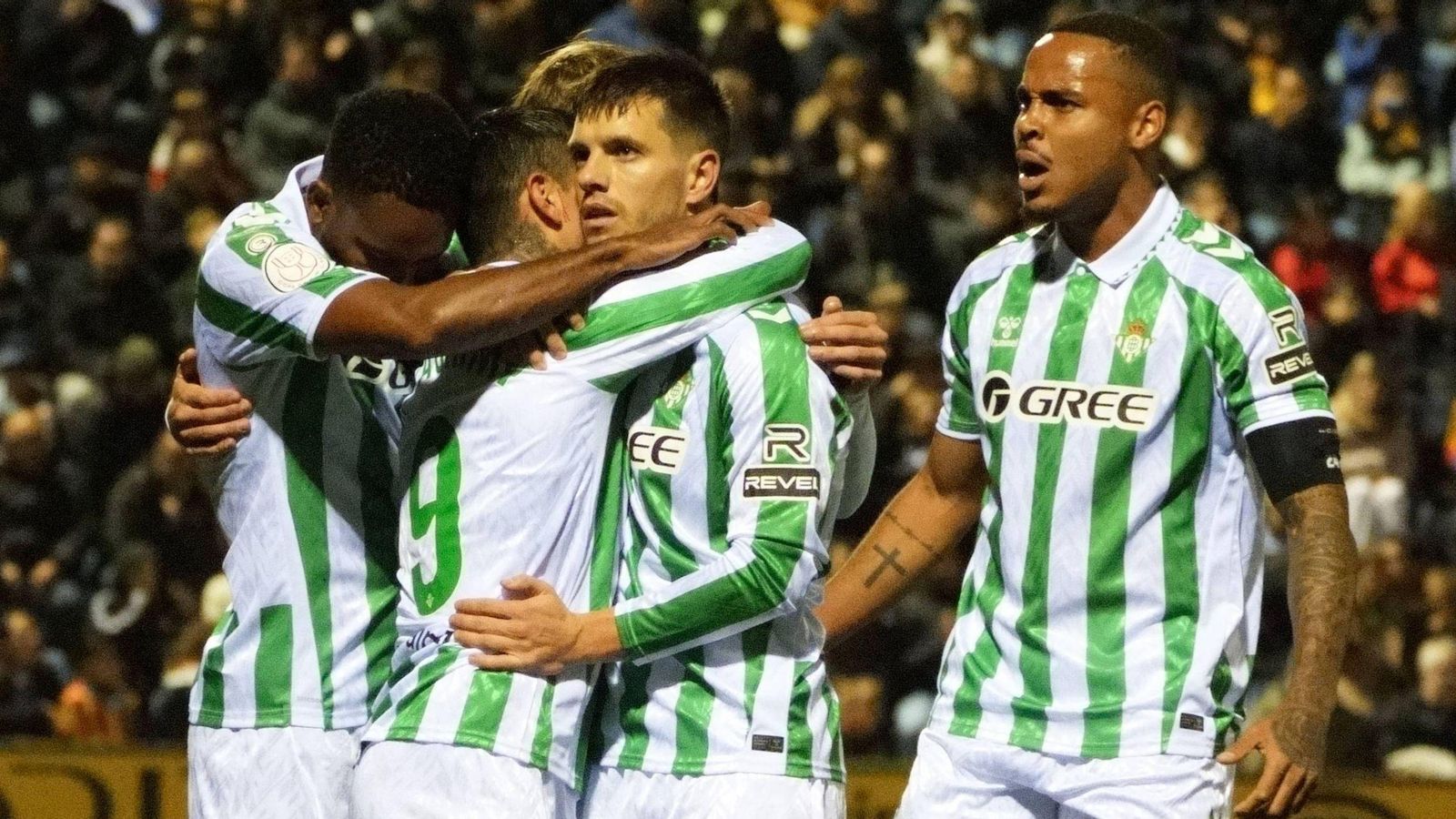 La celebración de uno de los goles del Betis ante el Sant Andreu