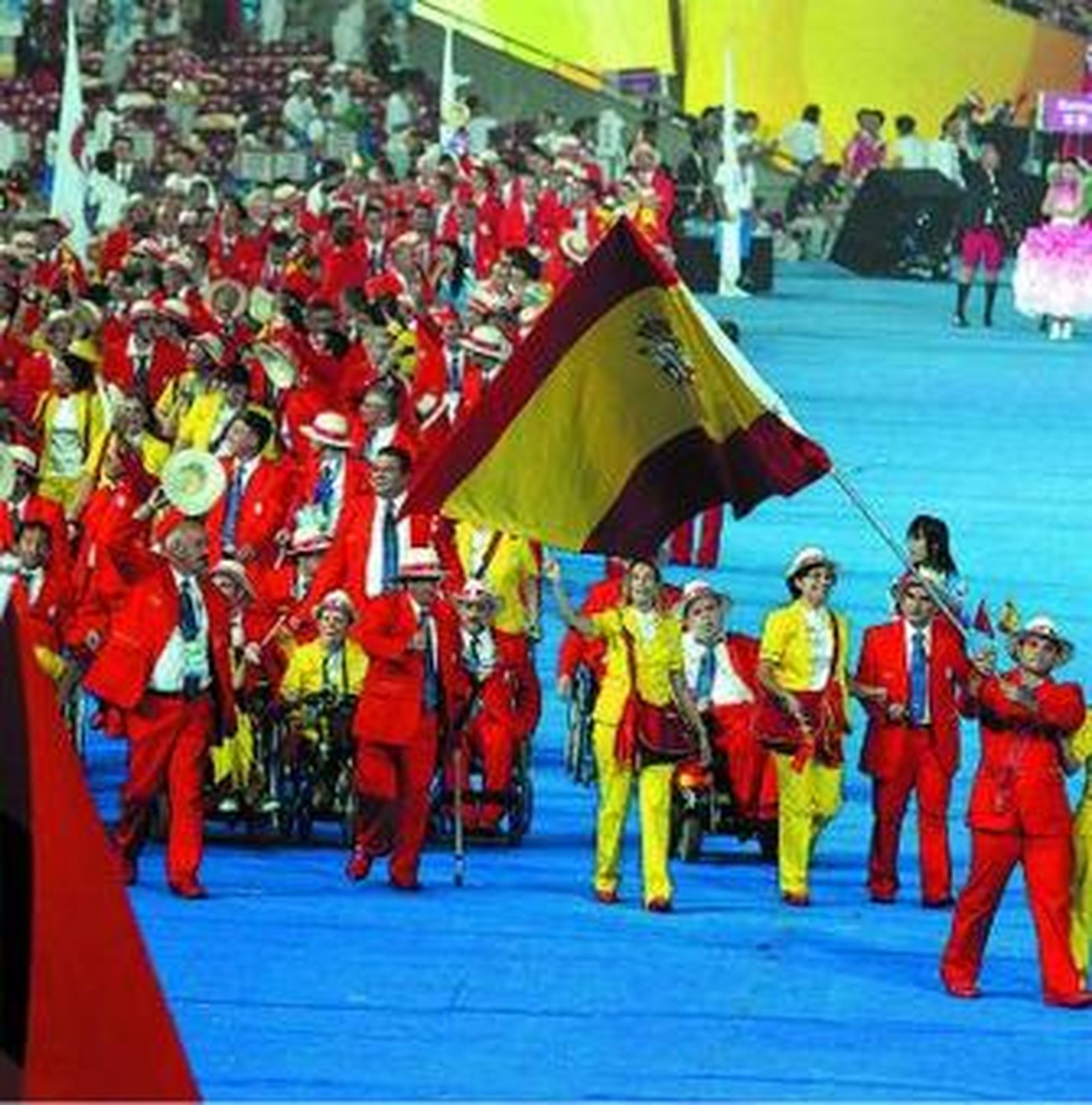 El desfile de la delegación española en Pekín.