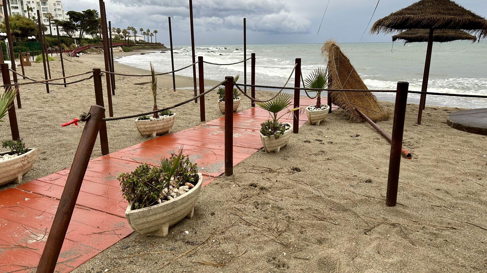 Efectos del temporal en Mijas.