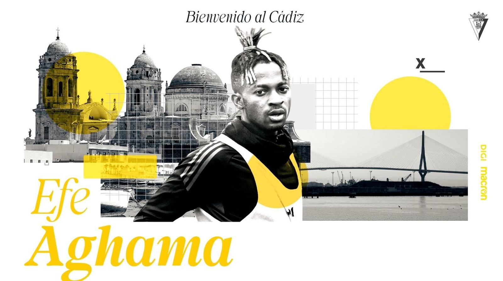 La bienvenida del Cádiz a Efe Ugiagbe Aghama