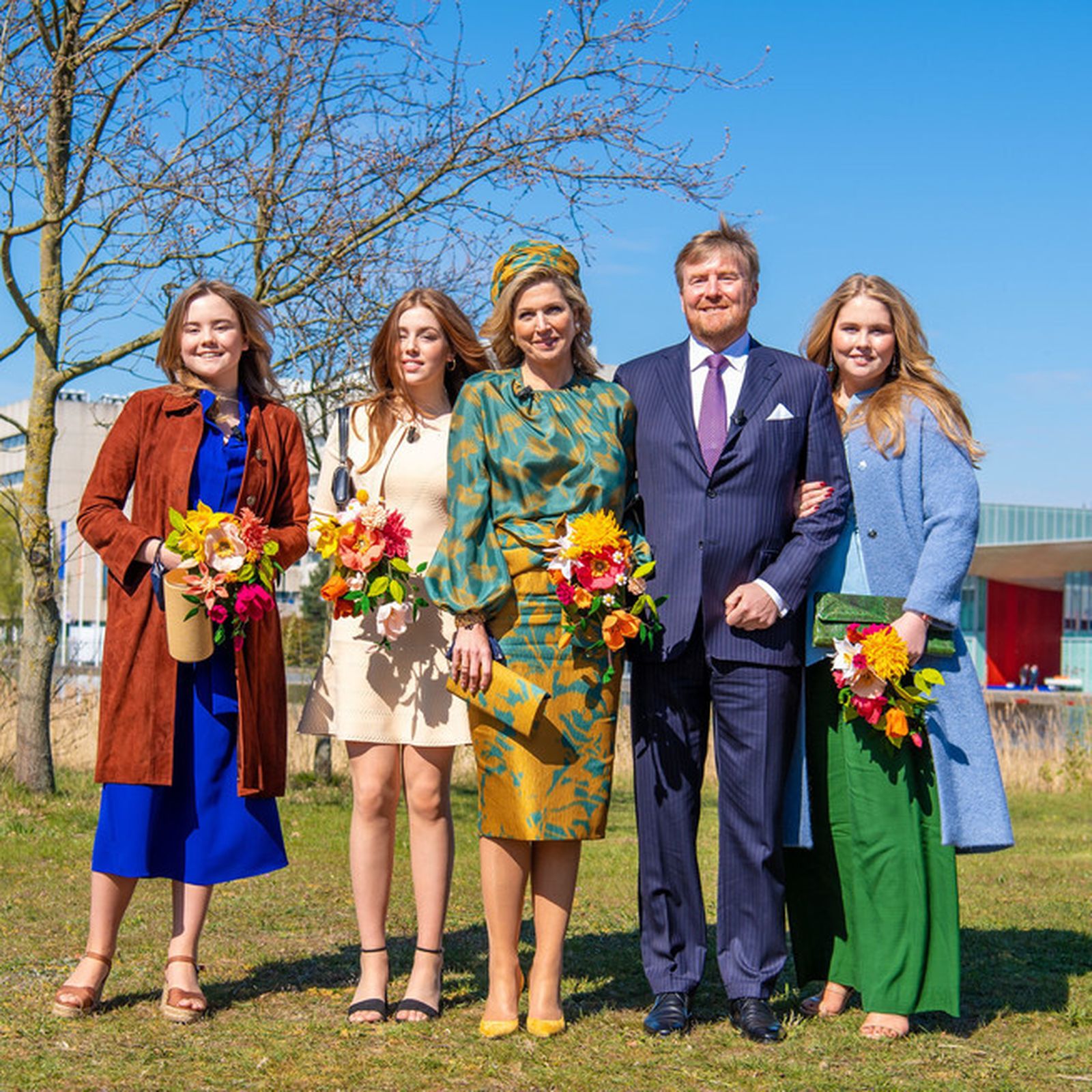 Los reyes Guillermo y Máxima de Holanda, con sus tres hijas.