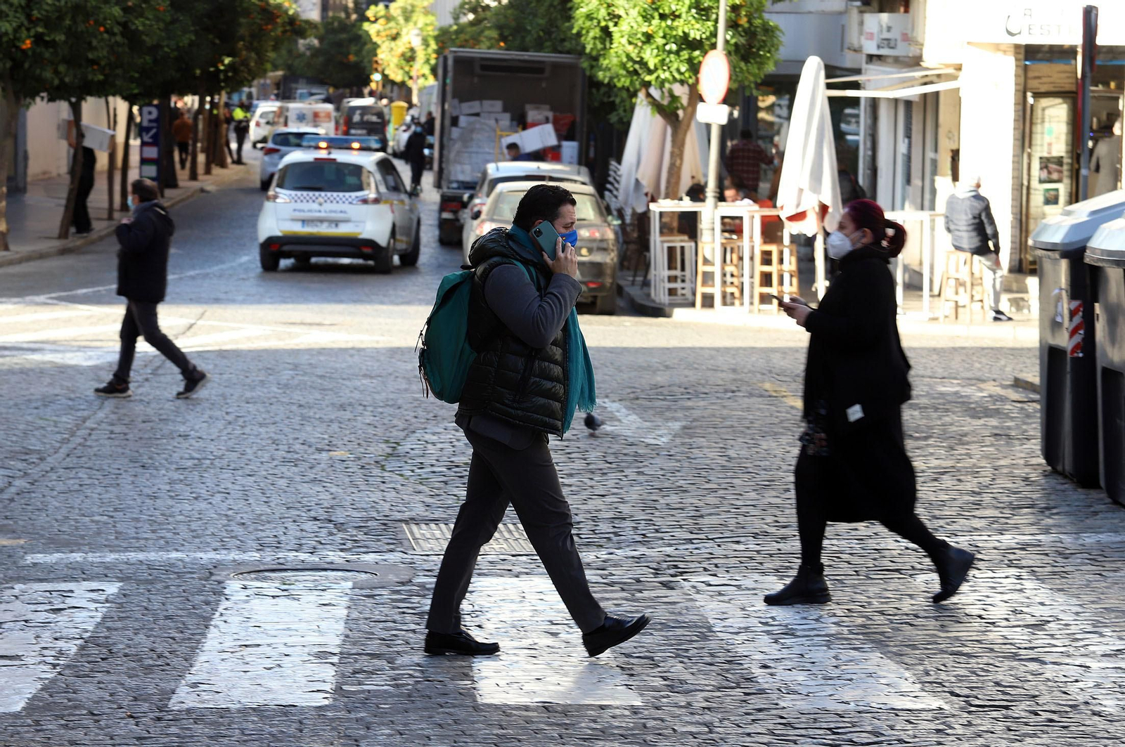 Ambiente en el centro de Huelva.