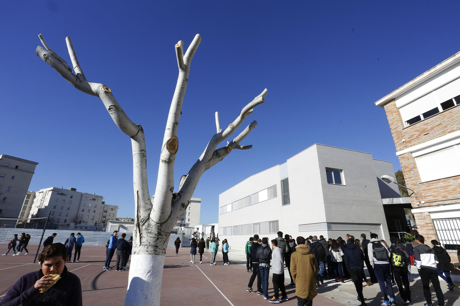 El IES Fernando Quiñones, uno de los centros que a día de hoy cuenta aún con prefabricadas en Jerez.
