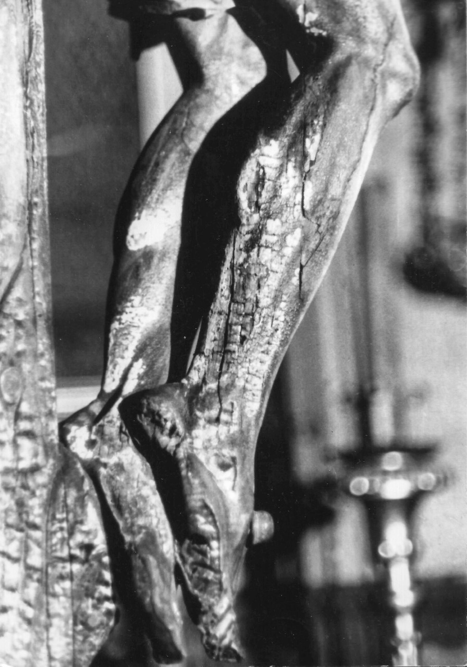 Estado en el que quedó el Cristo de la Expiración tras el incendio de hace 50 años.